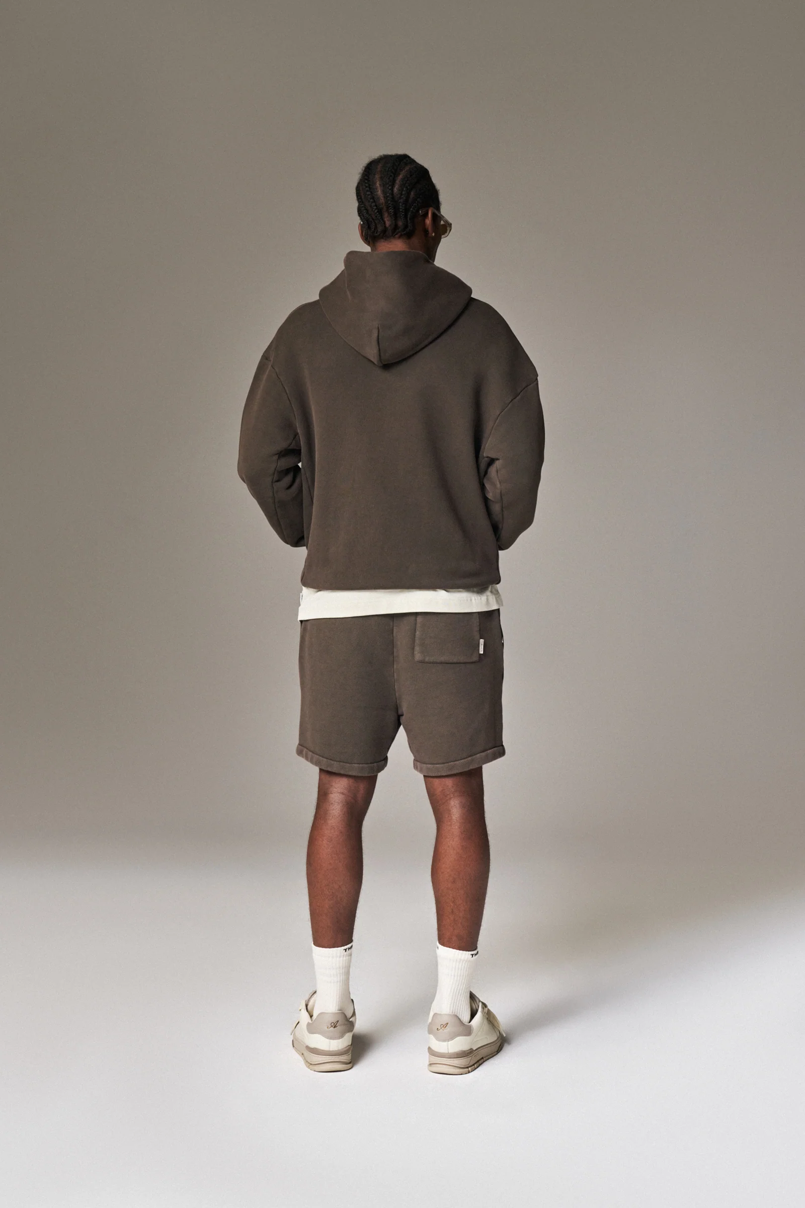 LAUNDERED CLASSICS ZIP THROUGH HOODIE - WASHED BROWN