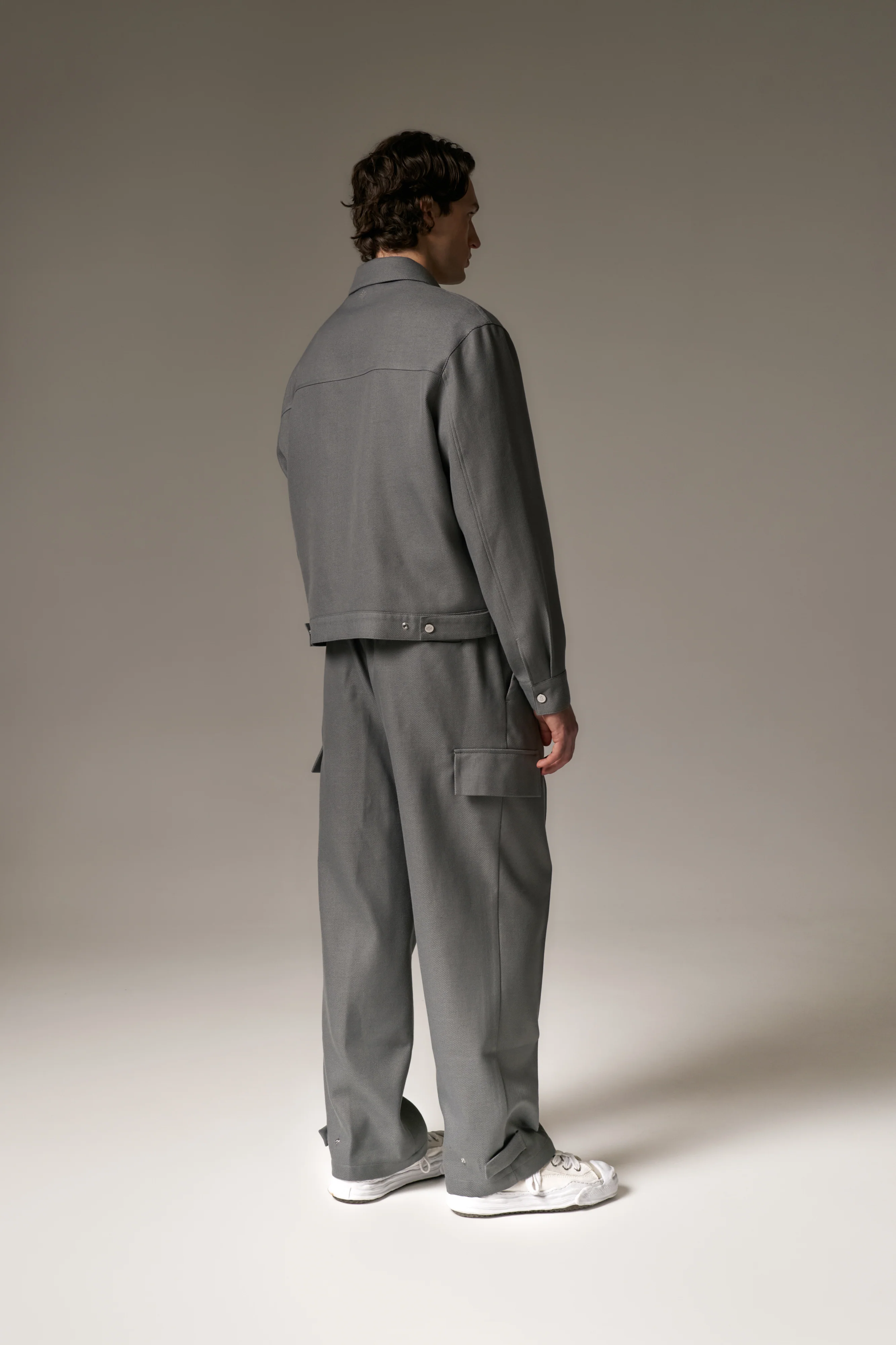 TAILORED WOOL BLEND JACKET - GREY MARL