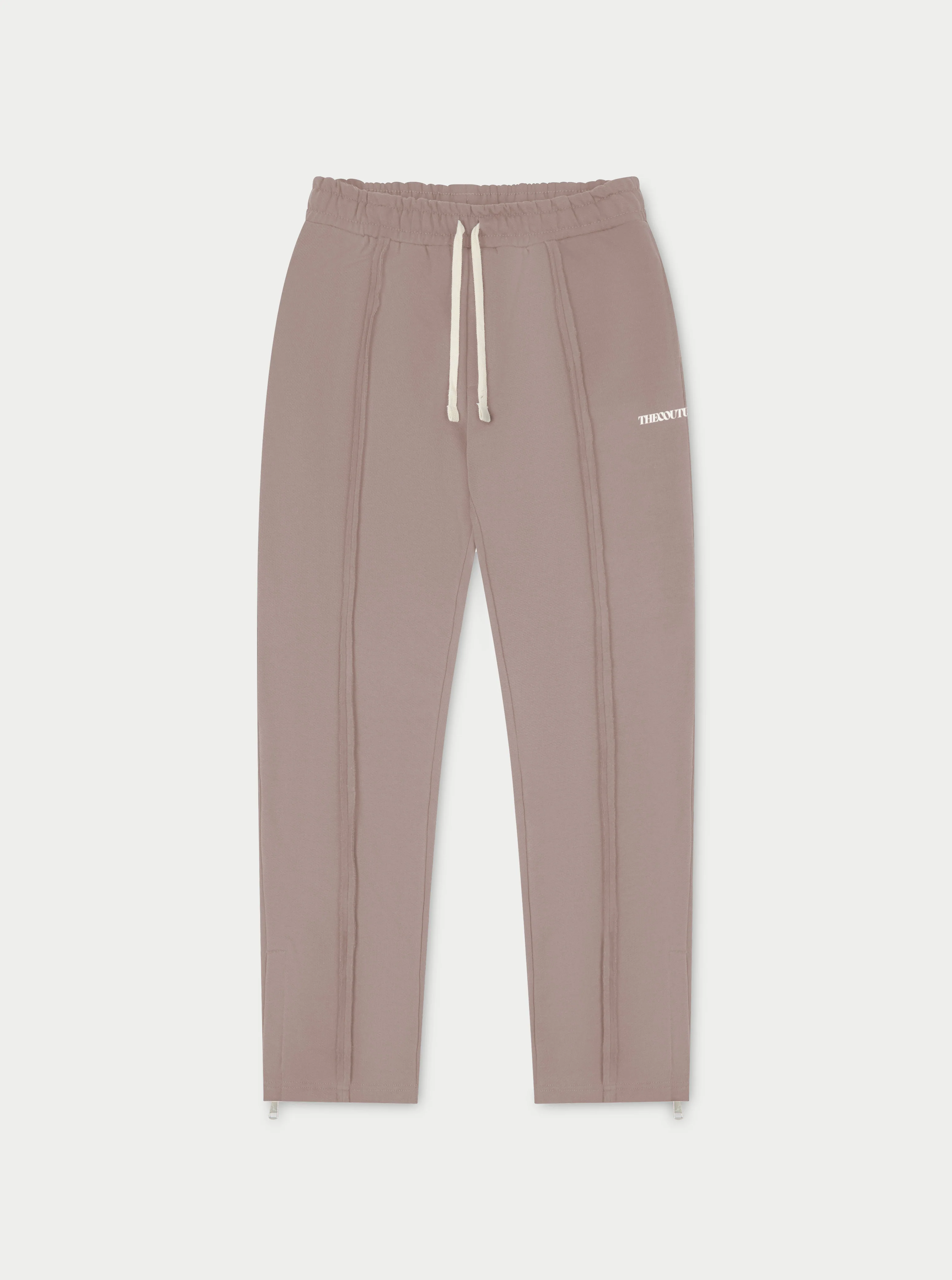 RAW SEAM STRAIGHT LEG JOGGERS - COFFEE