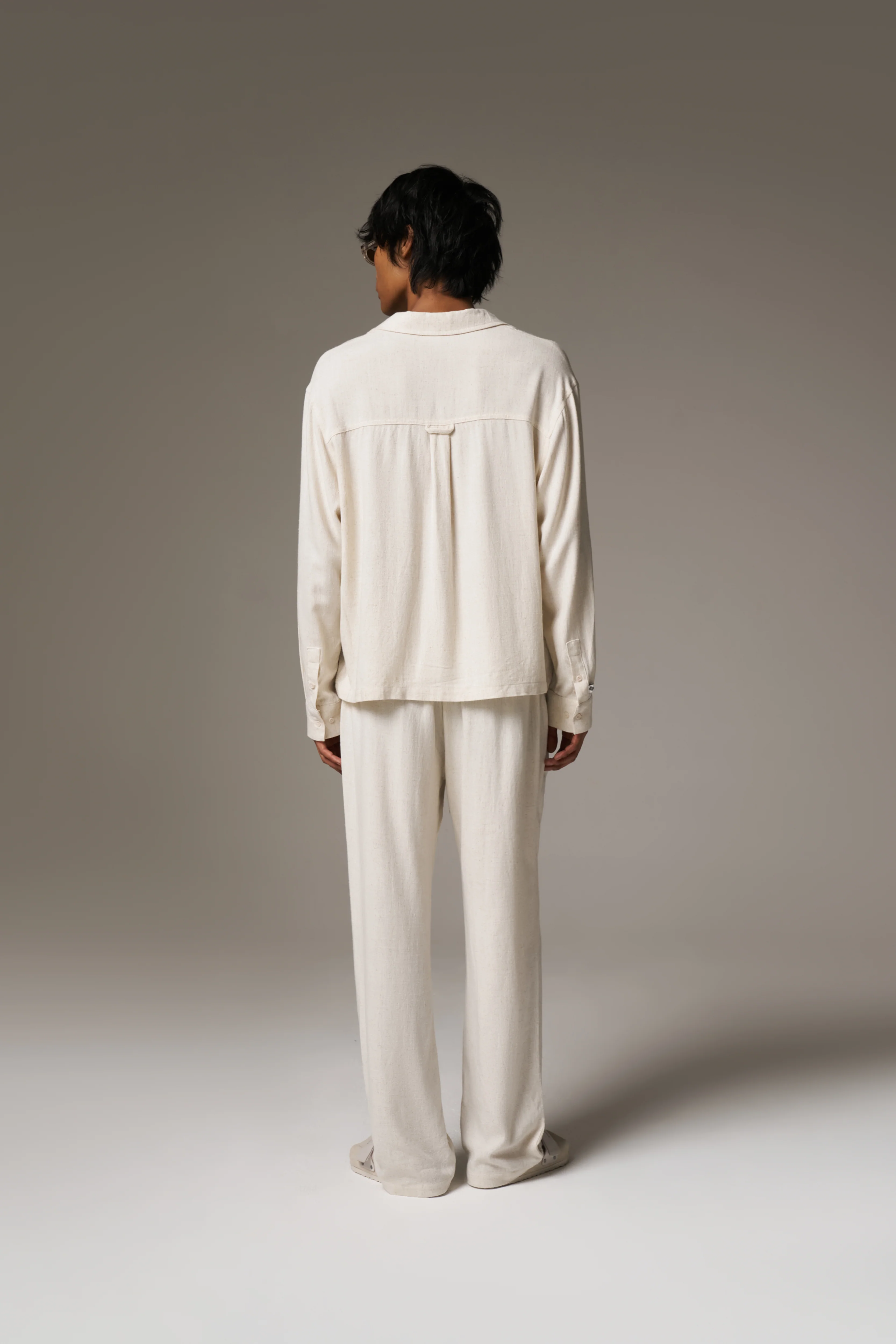 TEXTURED WOVEN SHIRT - BEIGE