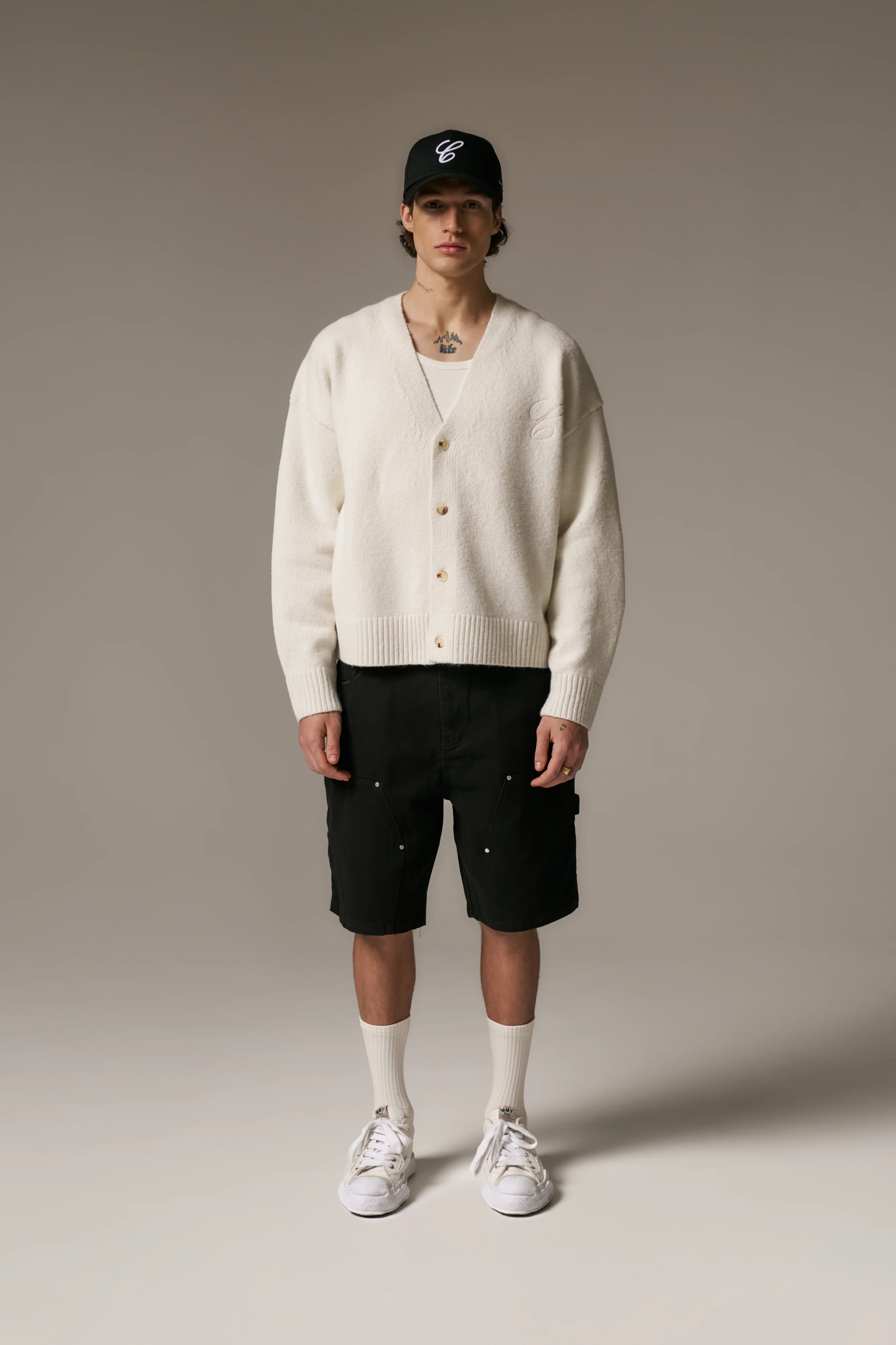 TWILL CARPENTER SHORTS - BLACK