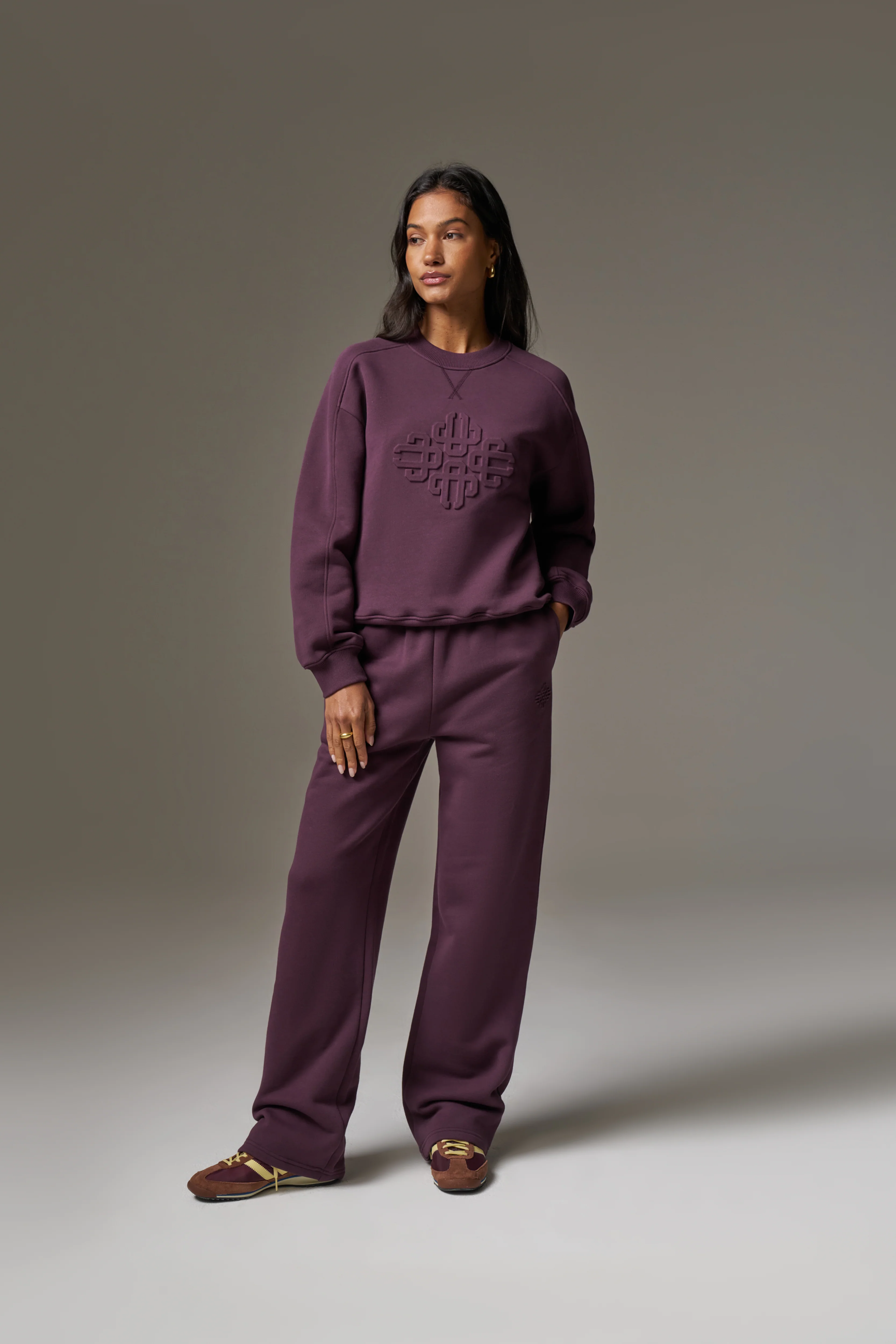 EMBOSSED SWEATSHIRT - PURPLE