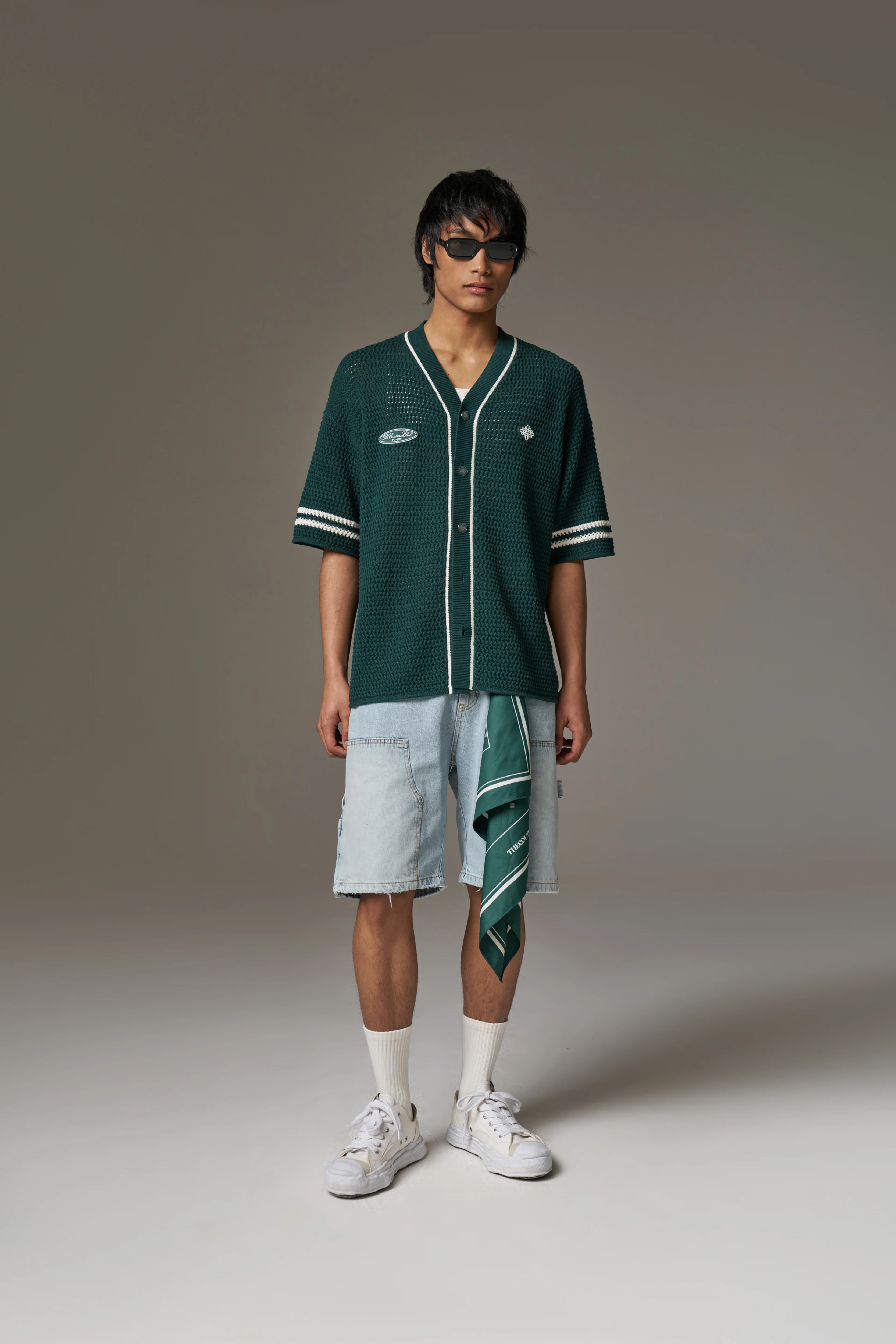 DENIM CARPENTER SHORTS - BLUE WASH