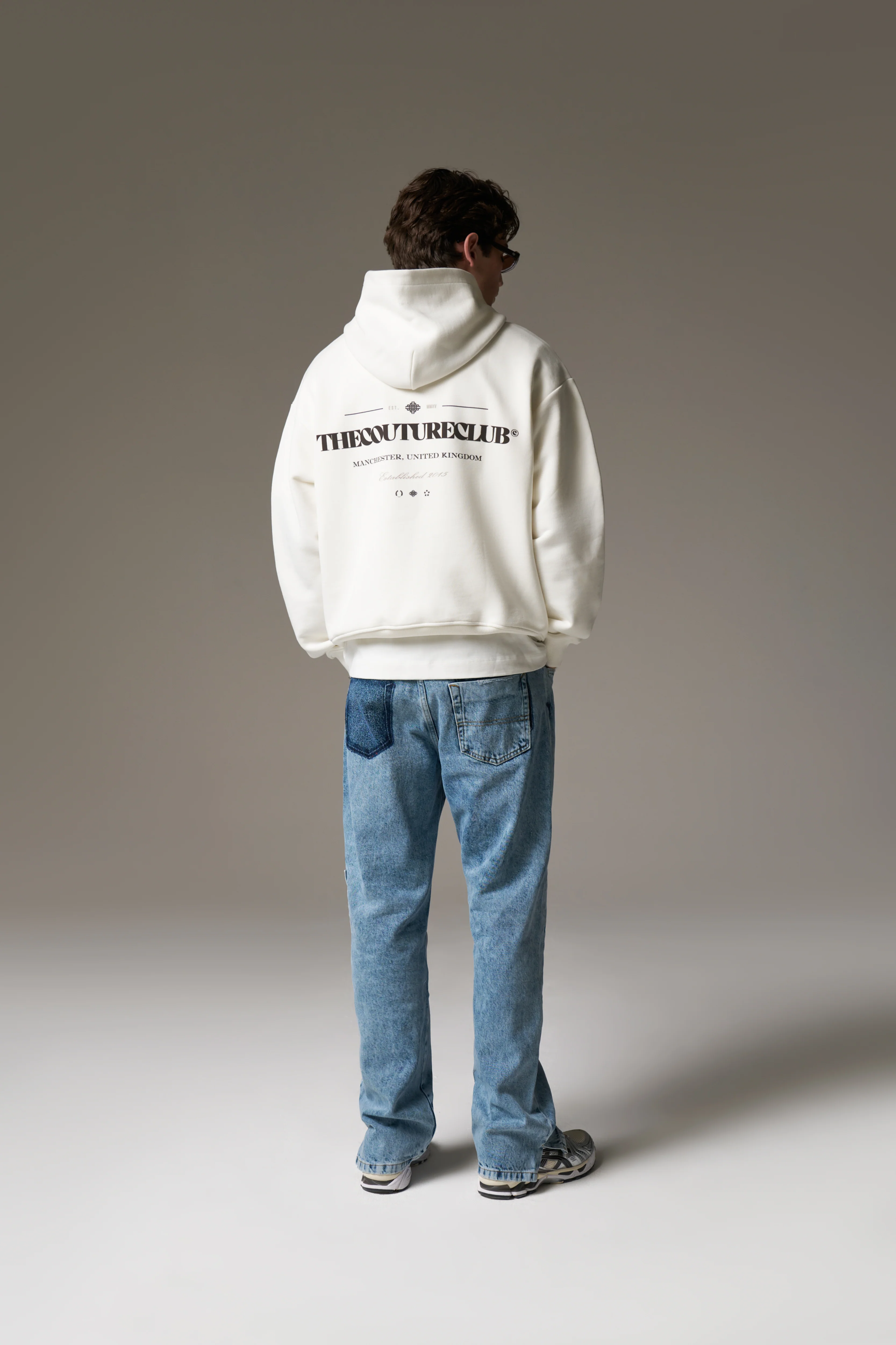 MIXED FONT GRAPHIC HOODIE - OFF WHITE