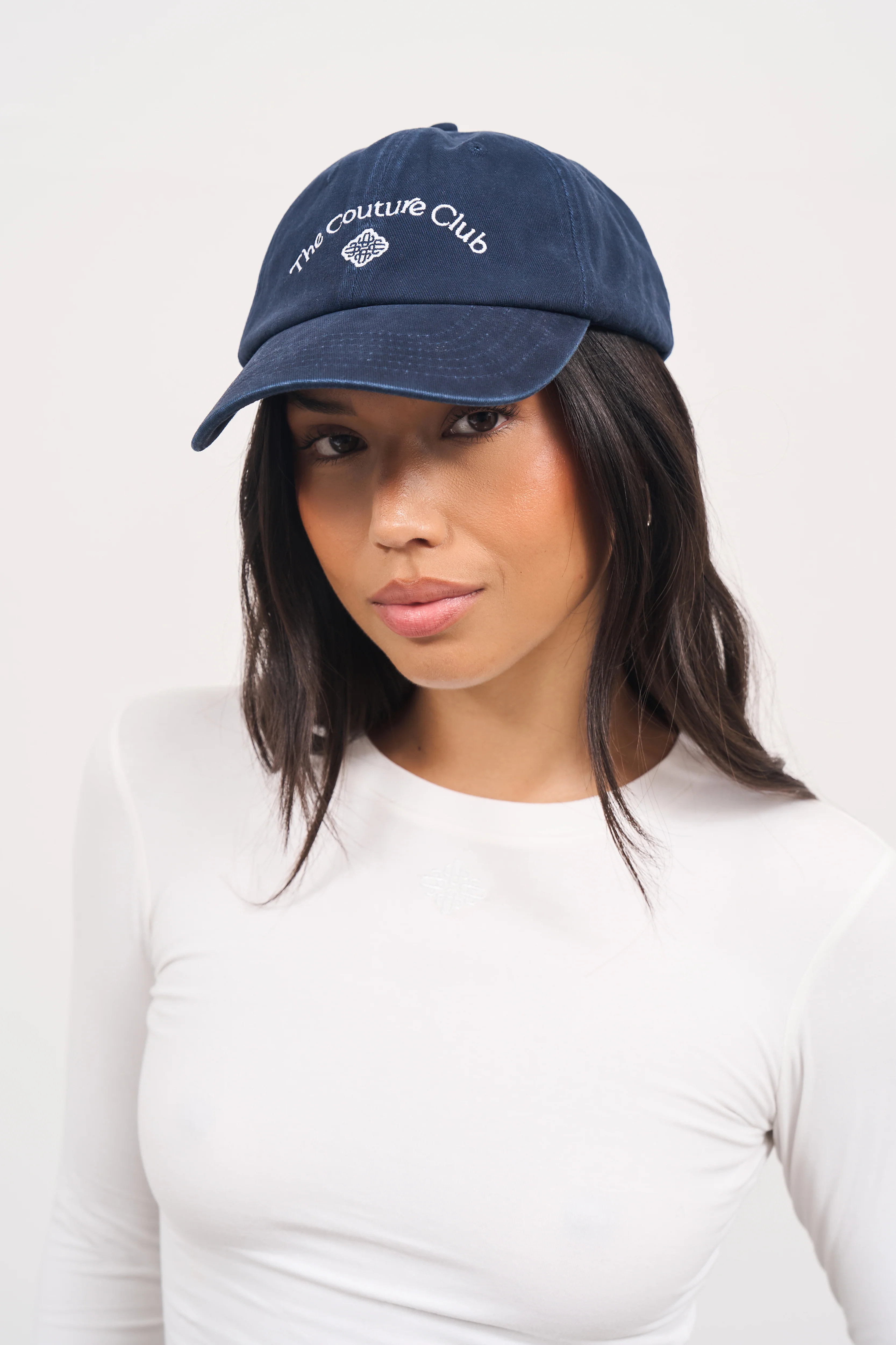 COUTURE EMBLEM WASHED CAP - NAVY