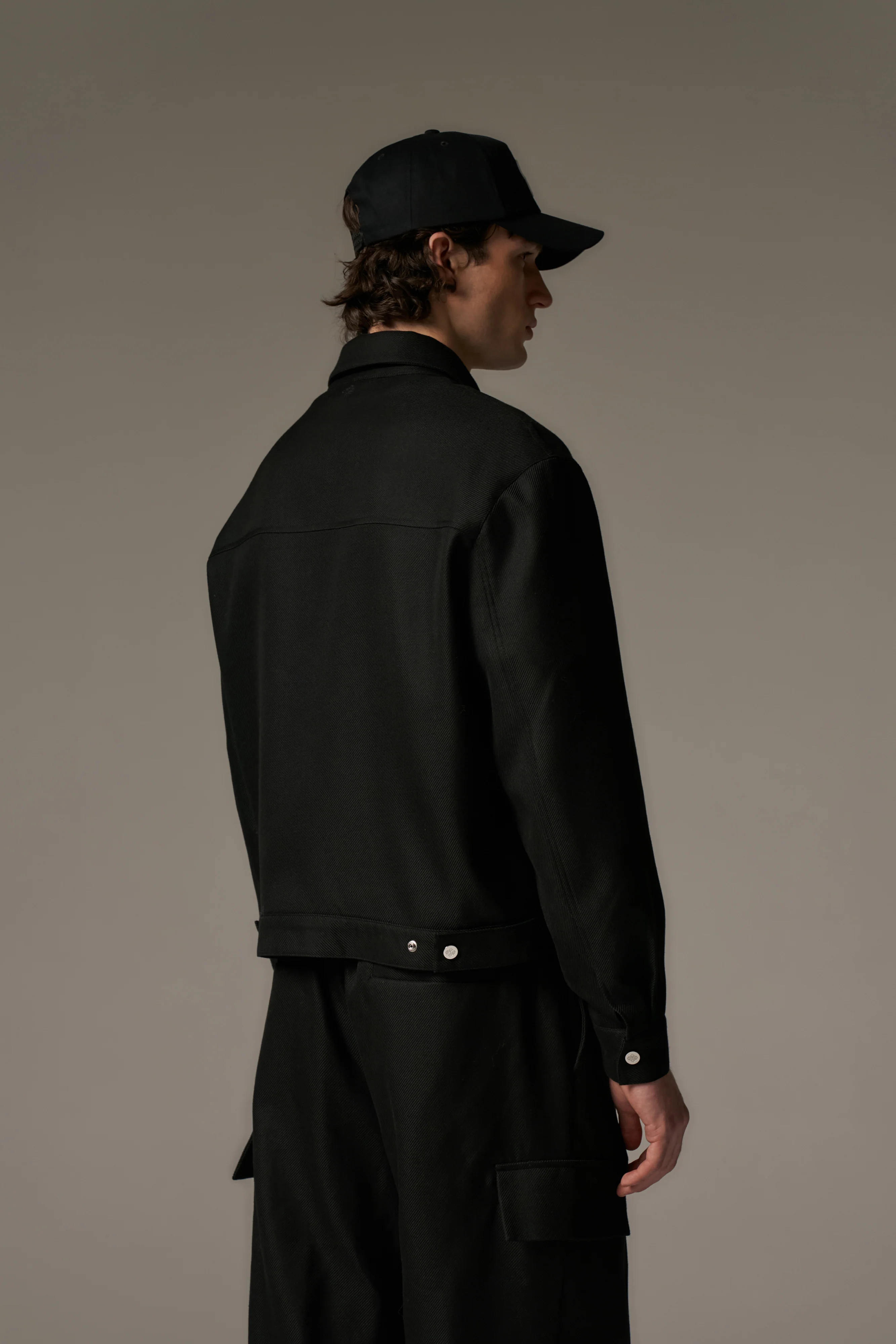 TAILORED WOOL BLEND JACKET - BLACK