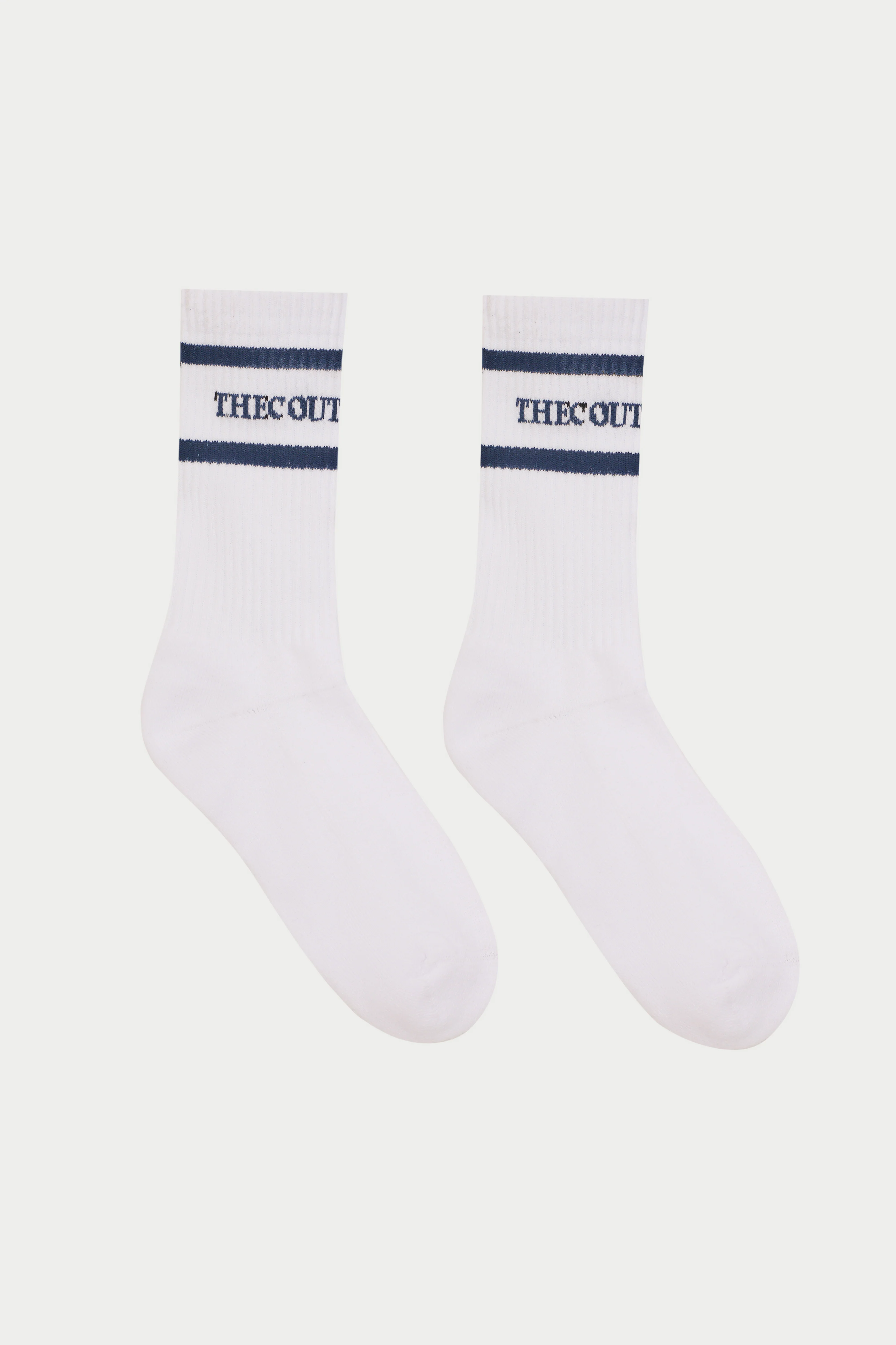 DOUBLE STRIPE COPYRIGHT SOCK - NAVY
