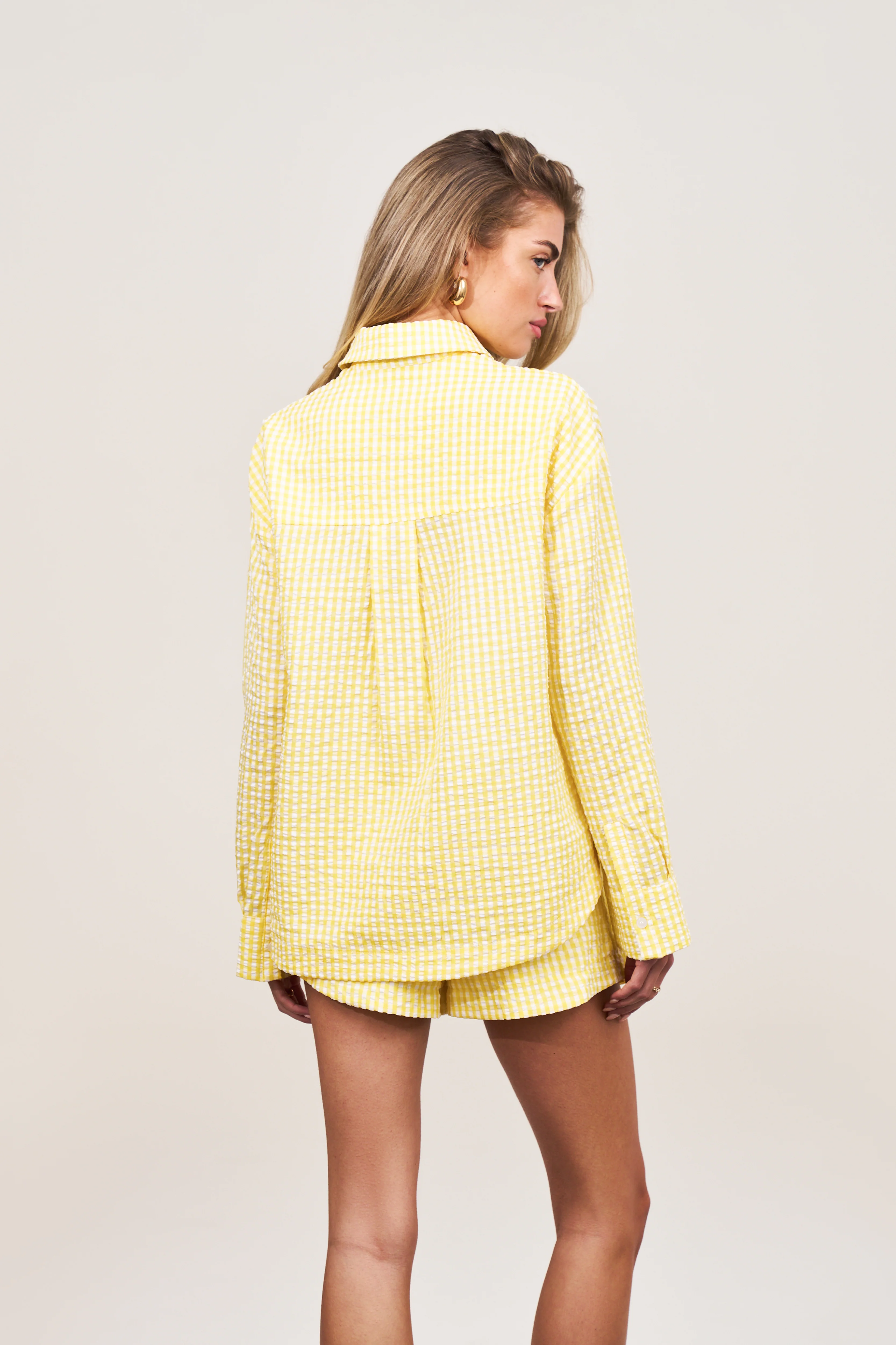 OVERSIZED GINGHAM SHIRT - YELLOW