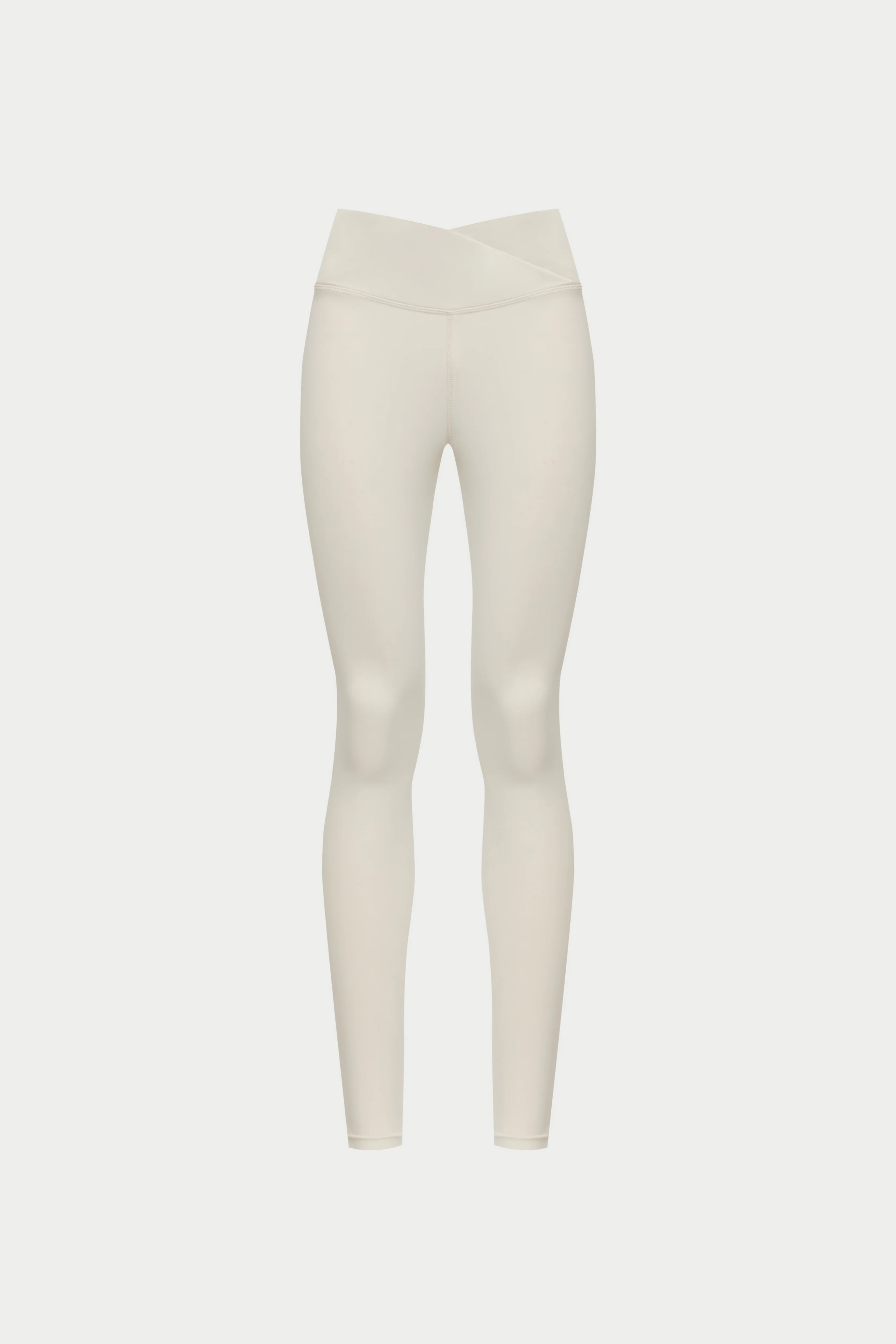 SCULPTING STRETCH CROSSOVER WAISTBAND LEGGINGS - BONE