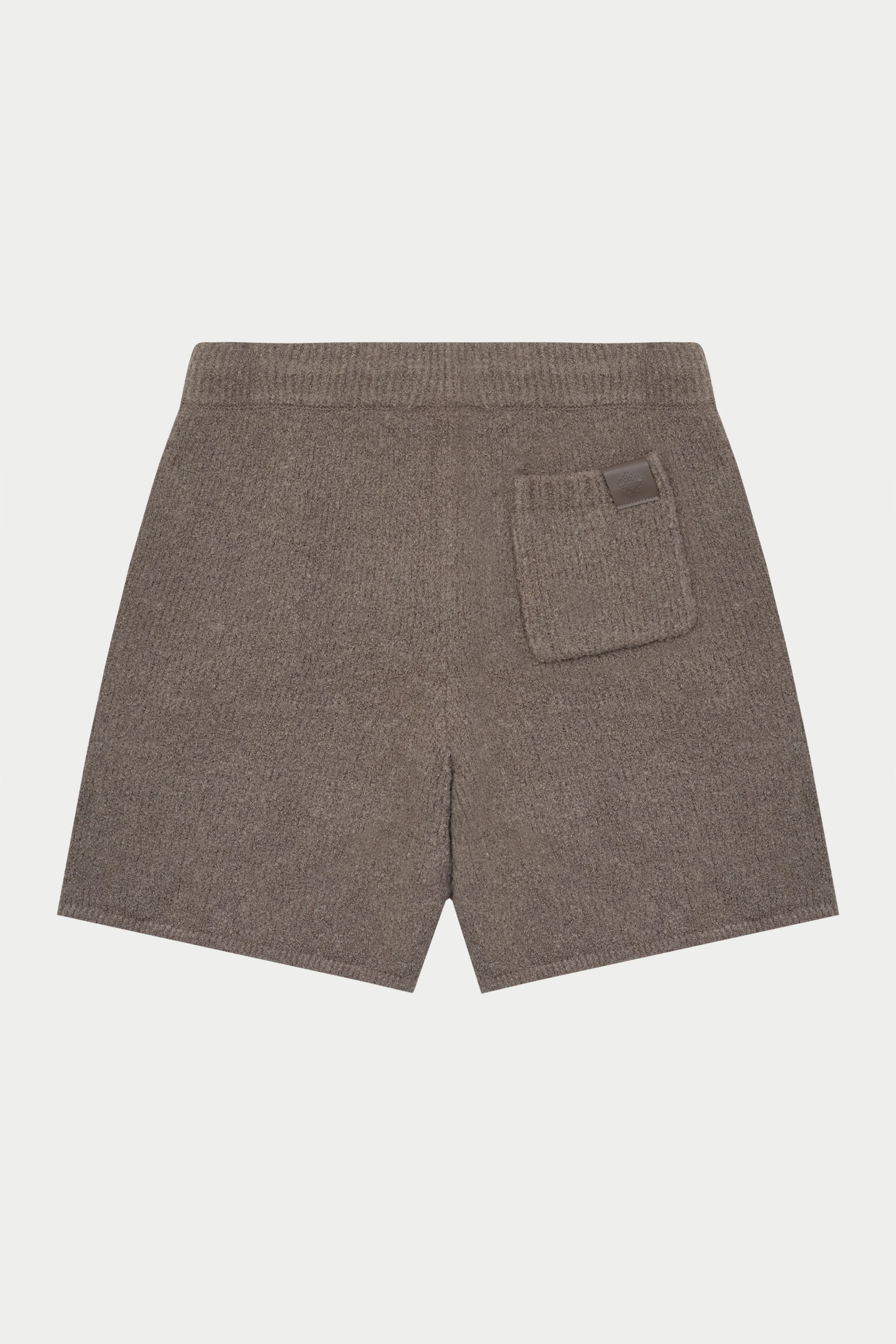 BOUCLE KNIT SHORTS - BROWN