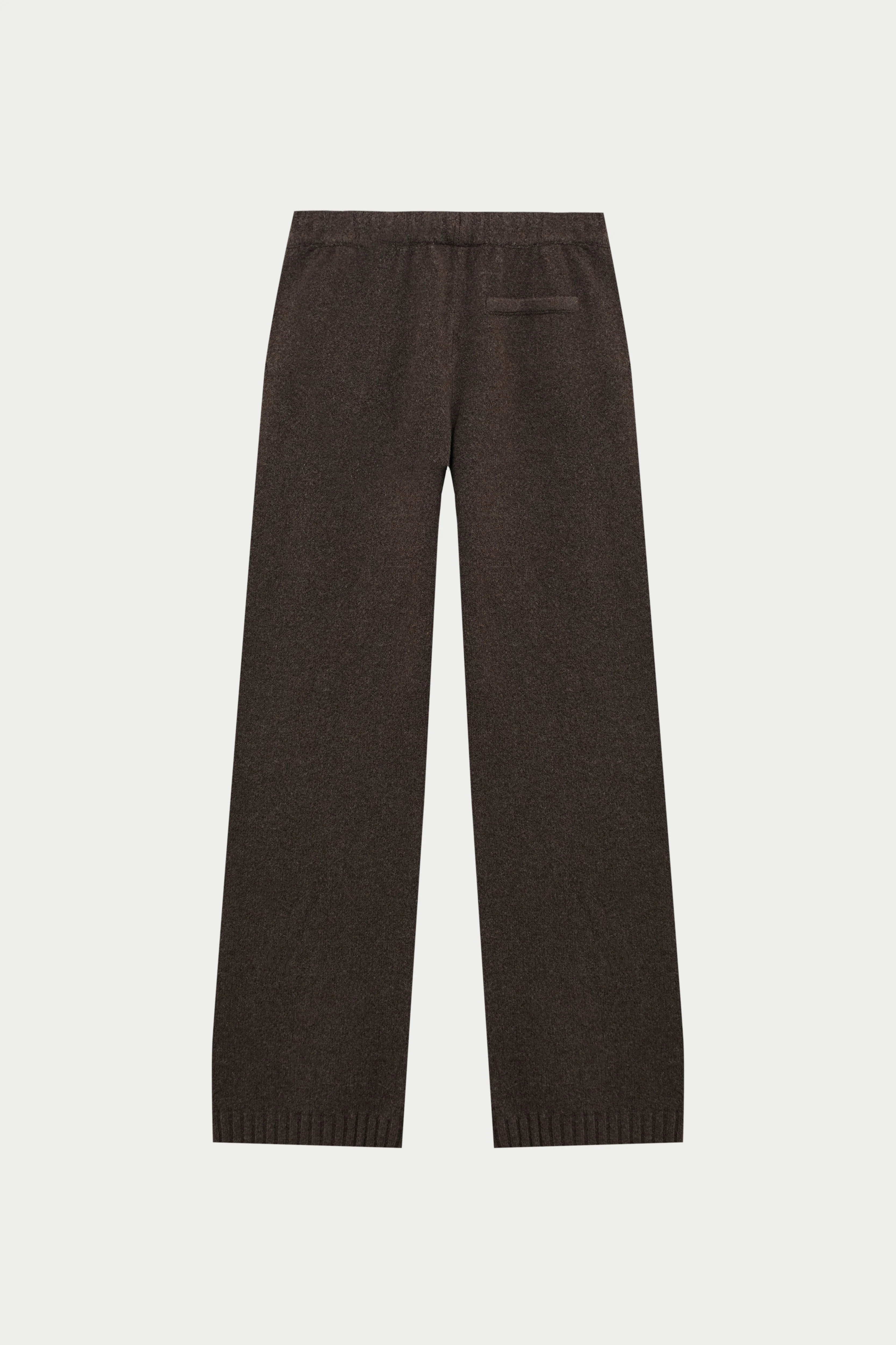 FLUFFY KNIT EMBLEM EMBROIDERED JOGGER - BROWN