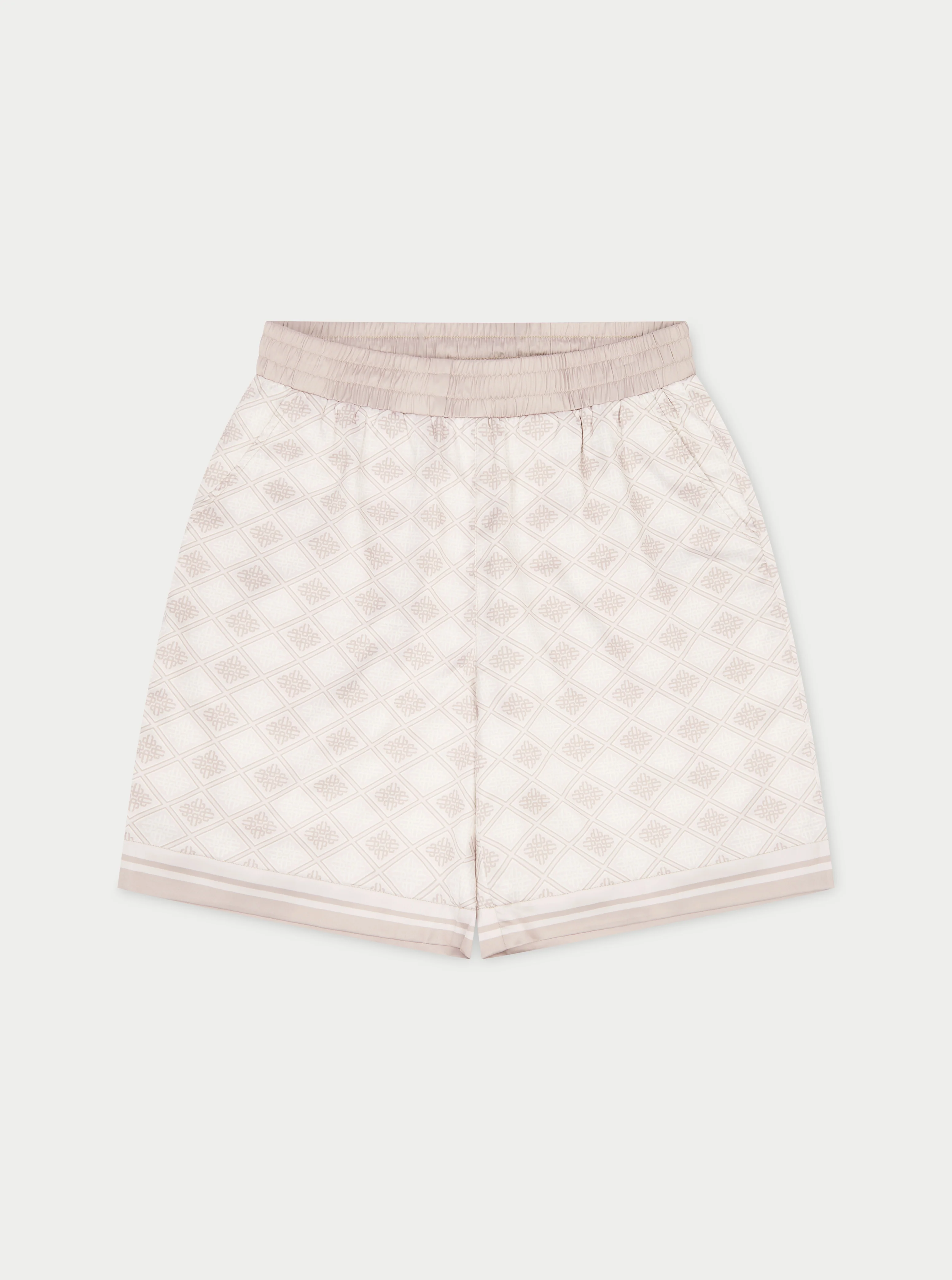 EMBLEM PRINT SHORTS - BEIGE