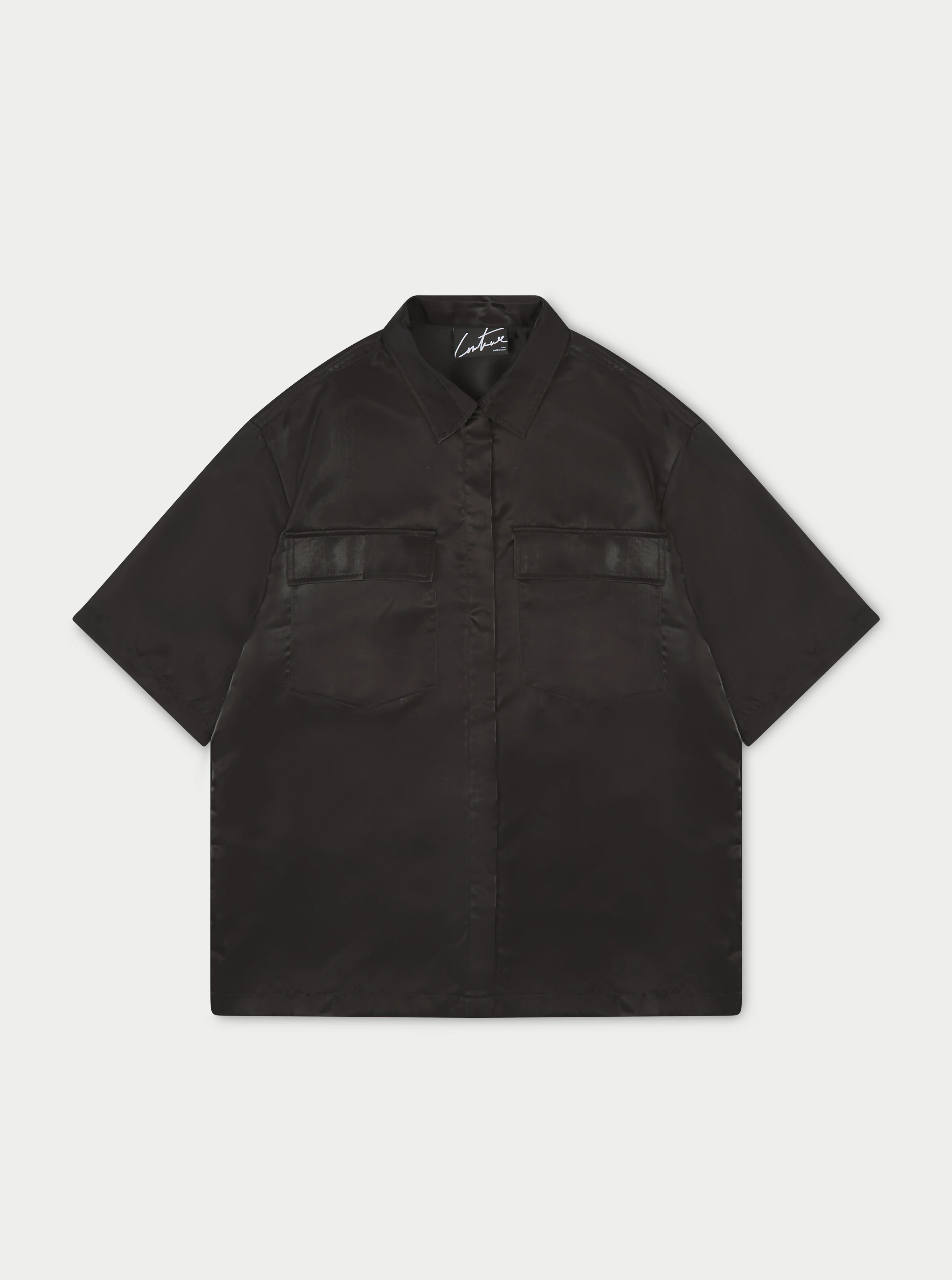 LOVE ALWAYS ORGANZA SHIRT - BLACK