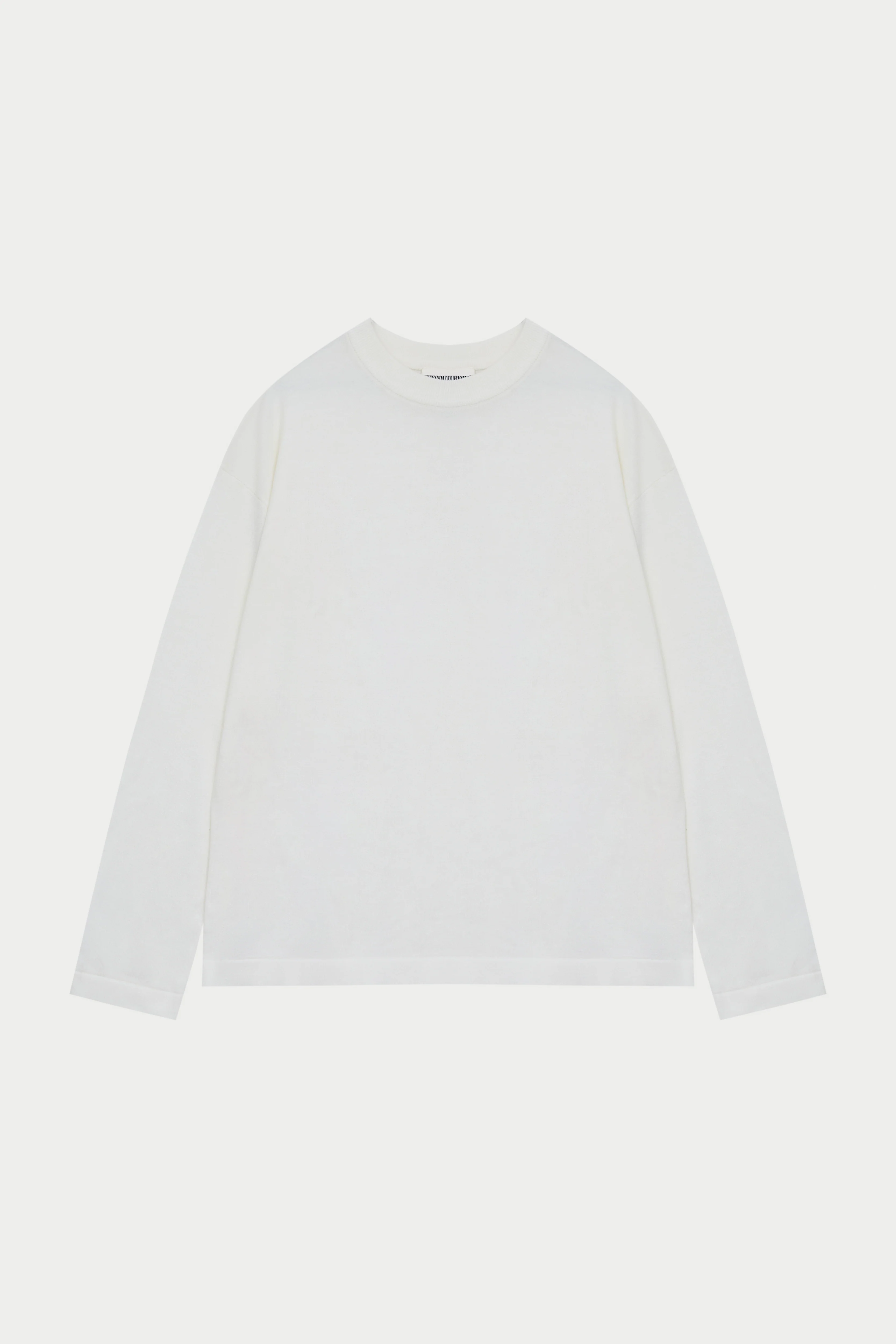 FINE GAUGE KNIT LONG SLEEVE T-SHIRT - OFF WHITE