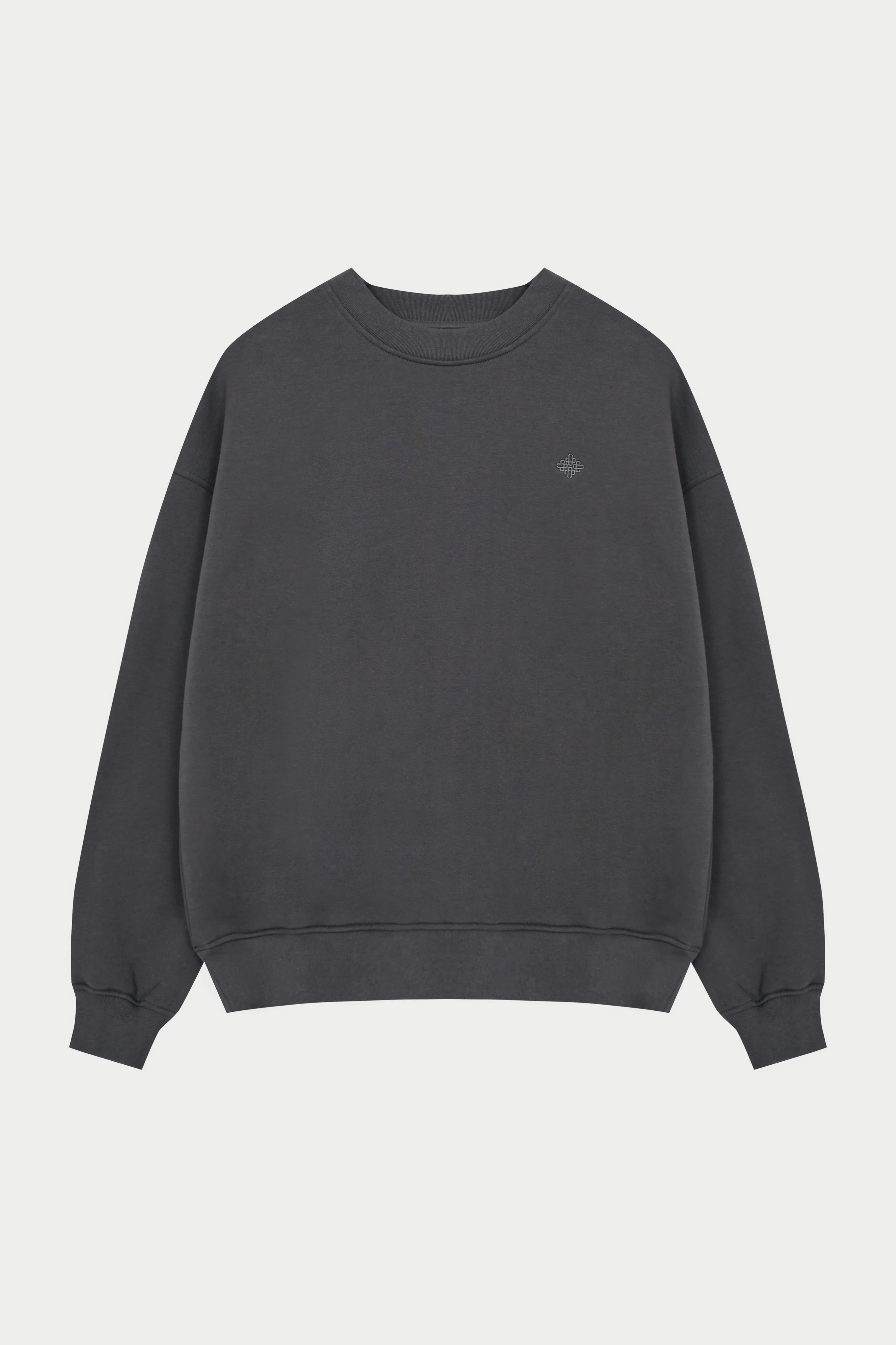 EMBLEM EMBROIDERED SWEATSHIRT - CHARCOAL