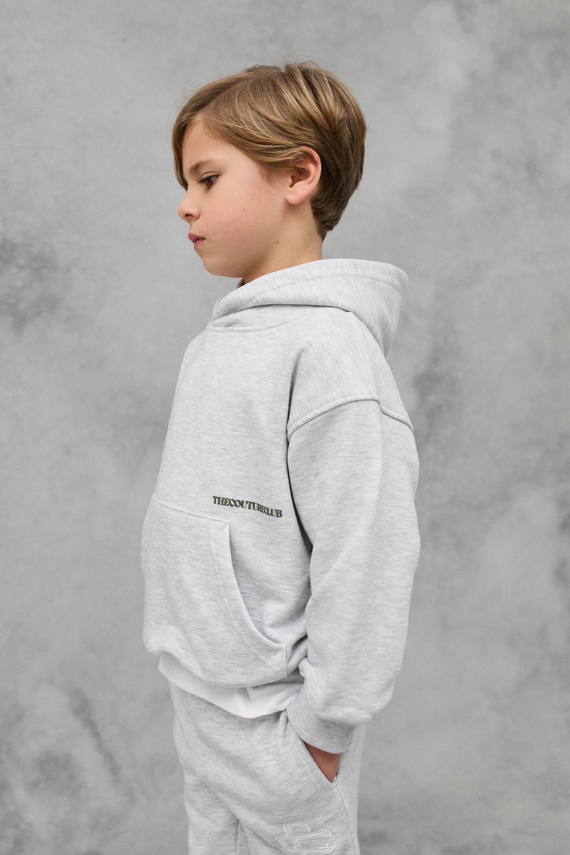 KIDS DESIGN DEPARTMENT GRAPHIC HOODIE - GREY MARL