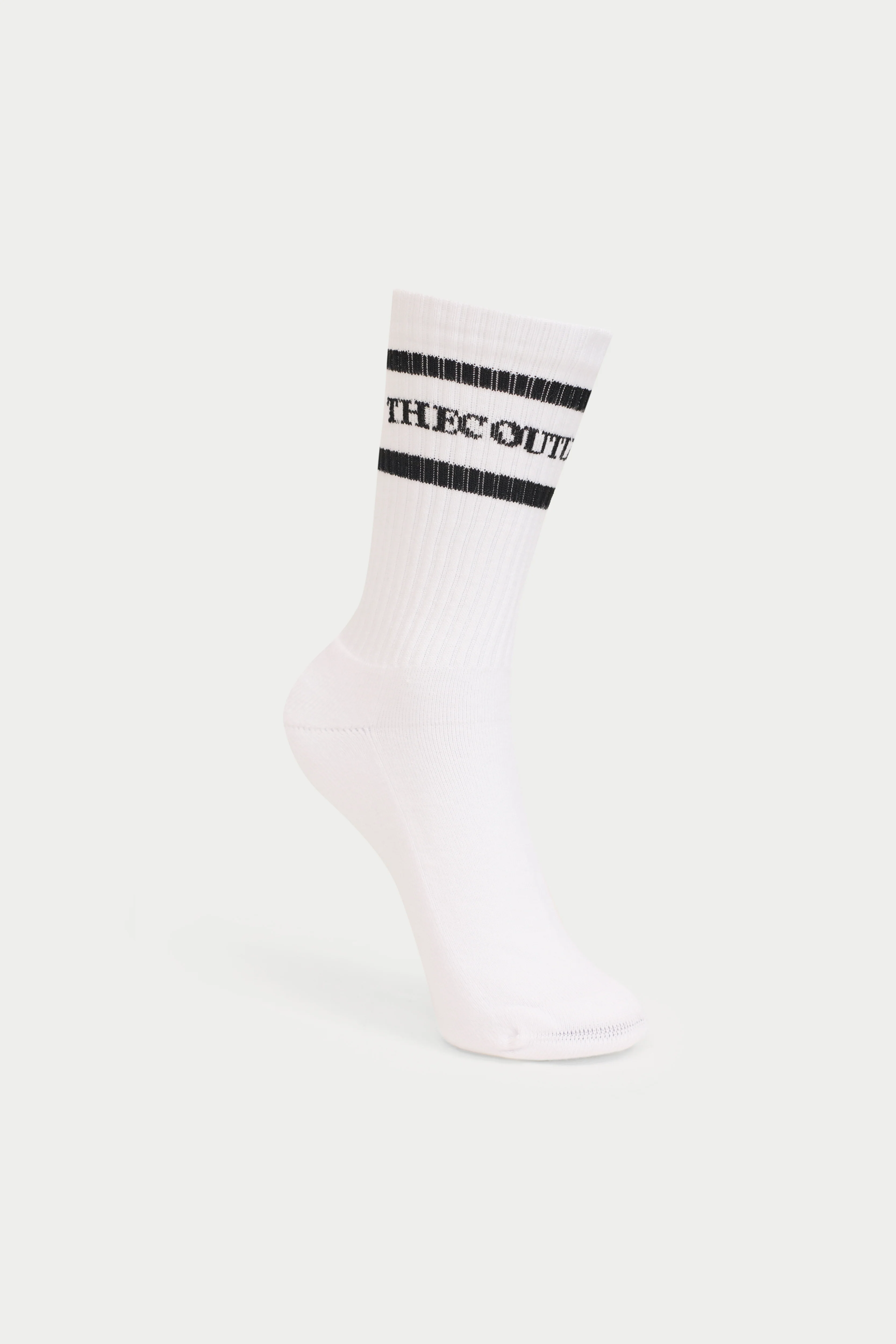 DOUBLE STRIPE COPYRIGHT SOCK - WHITE