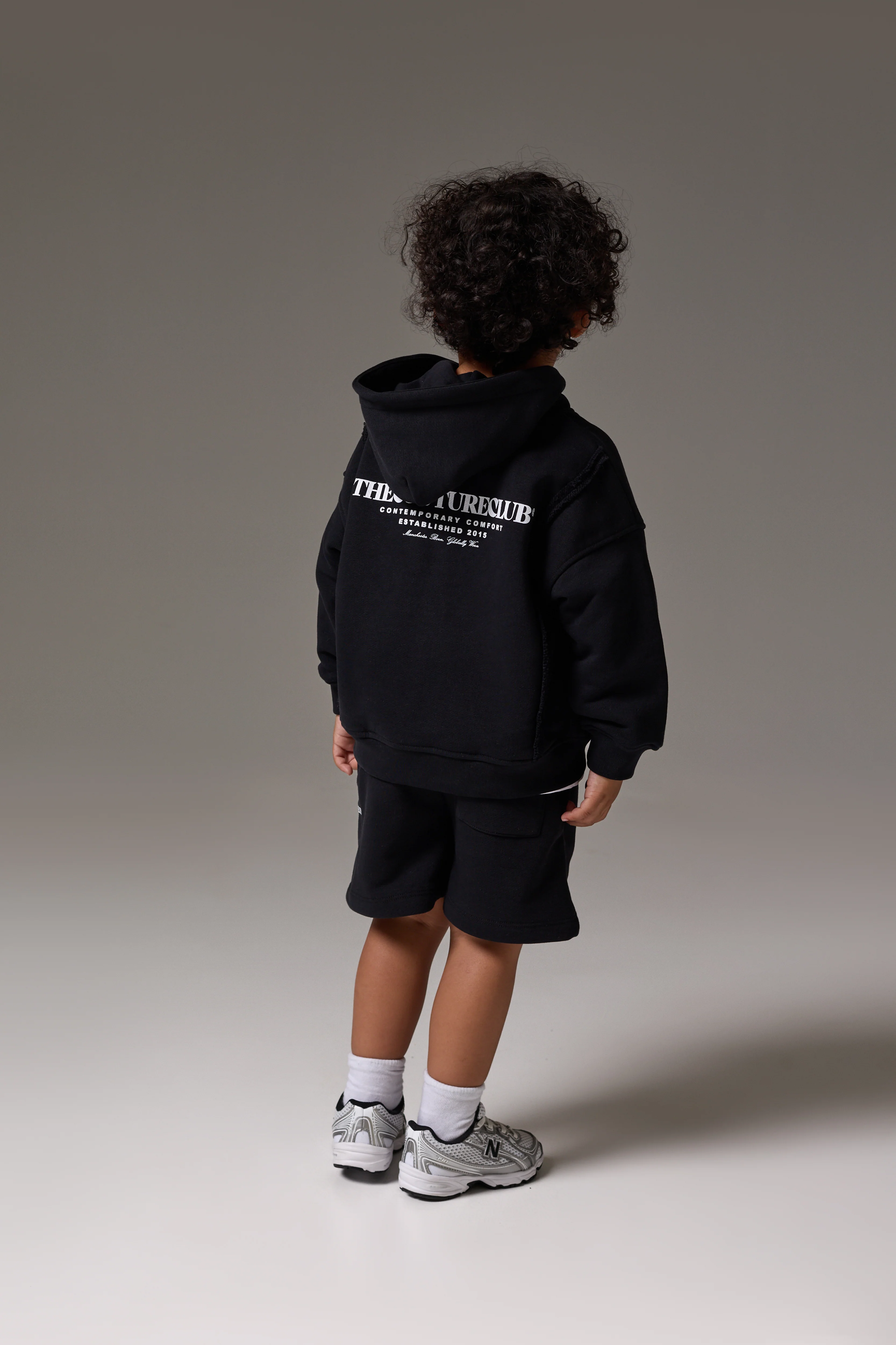 KIDS COPYRIGHT ZIP THROUGH HOODIE - BLACK