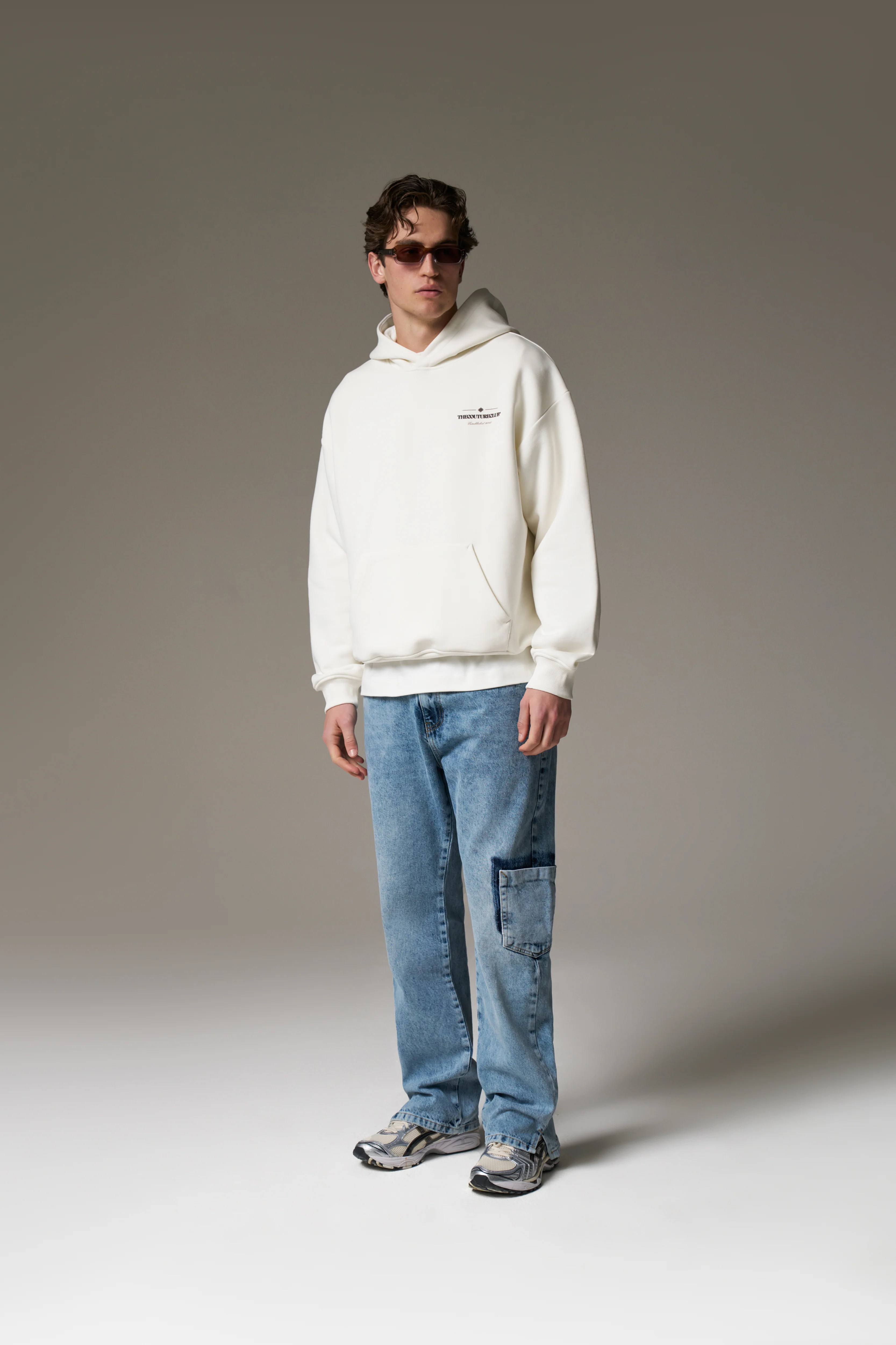 MIXED FONT GRAPHIC HOODIE - OFF WHITE