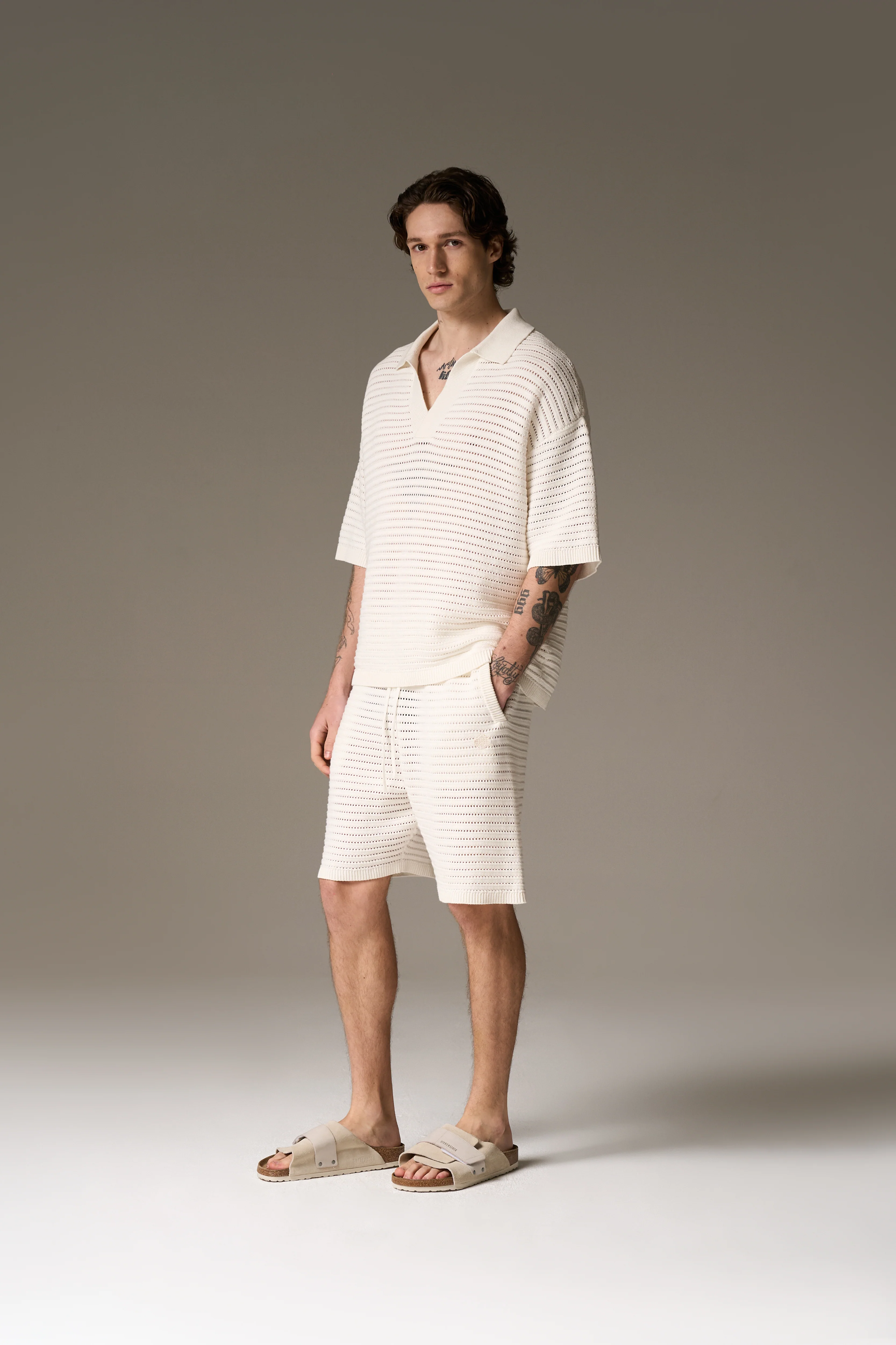 KNITTED POLO SHIRT - WHITE