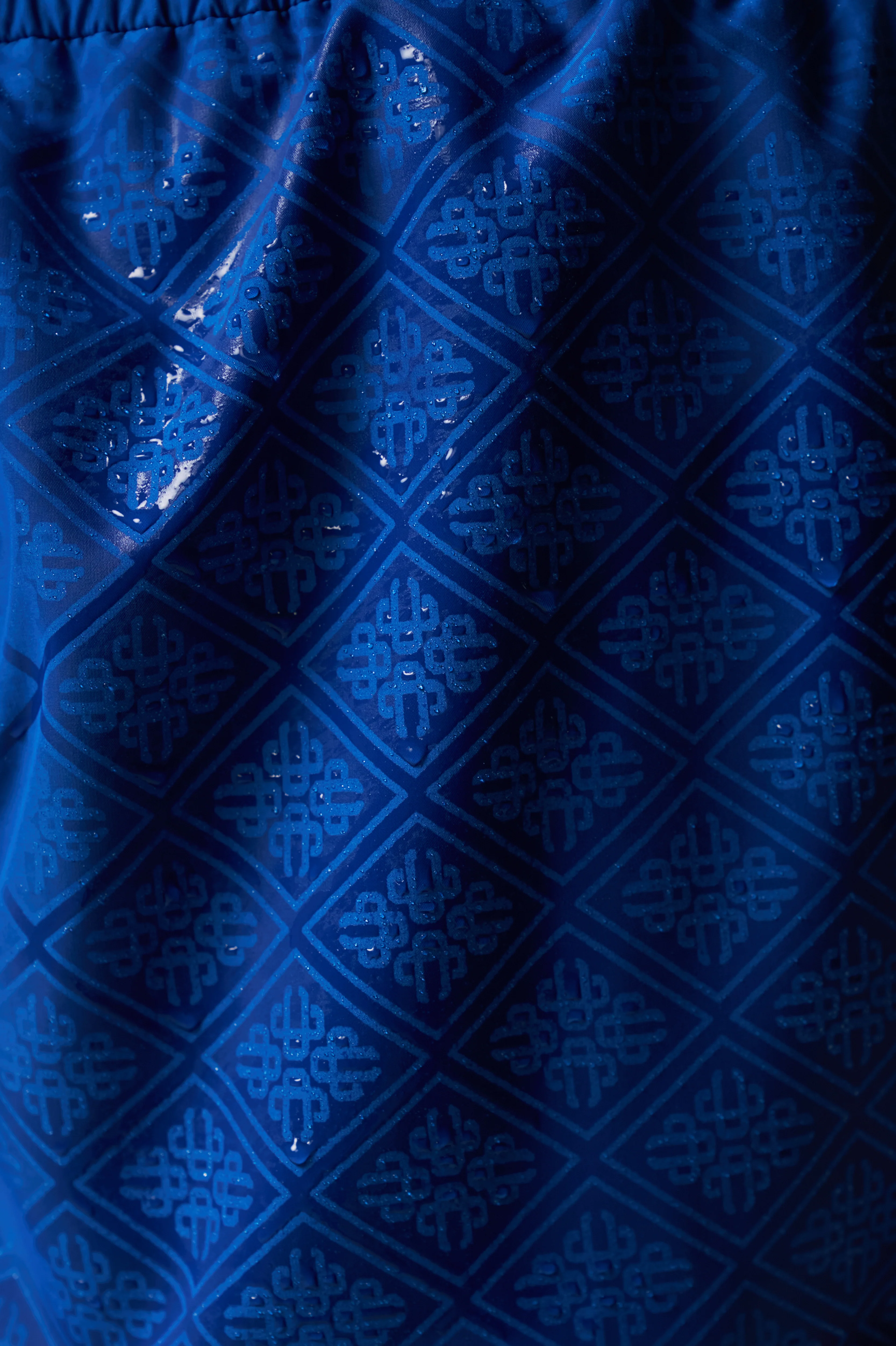 WATER REACTIVE EMBLEM SWIM SHORT - COBALT