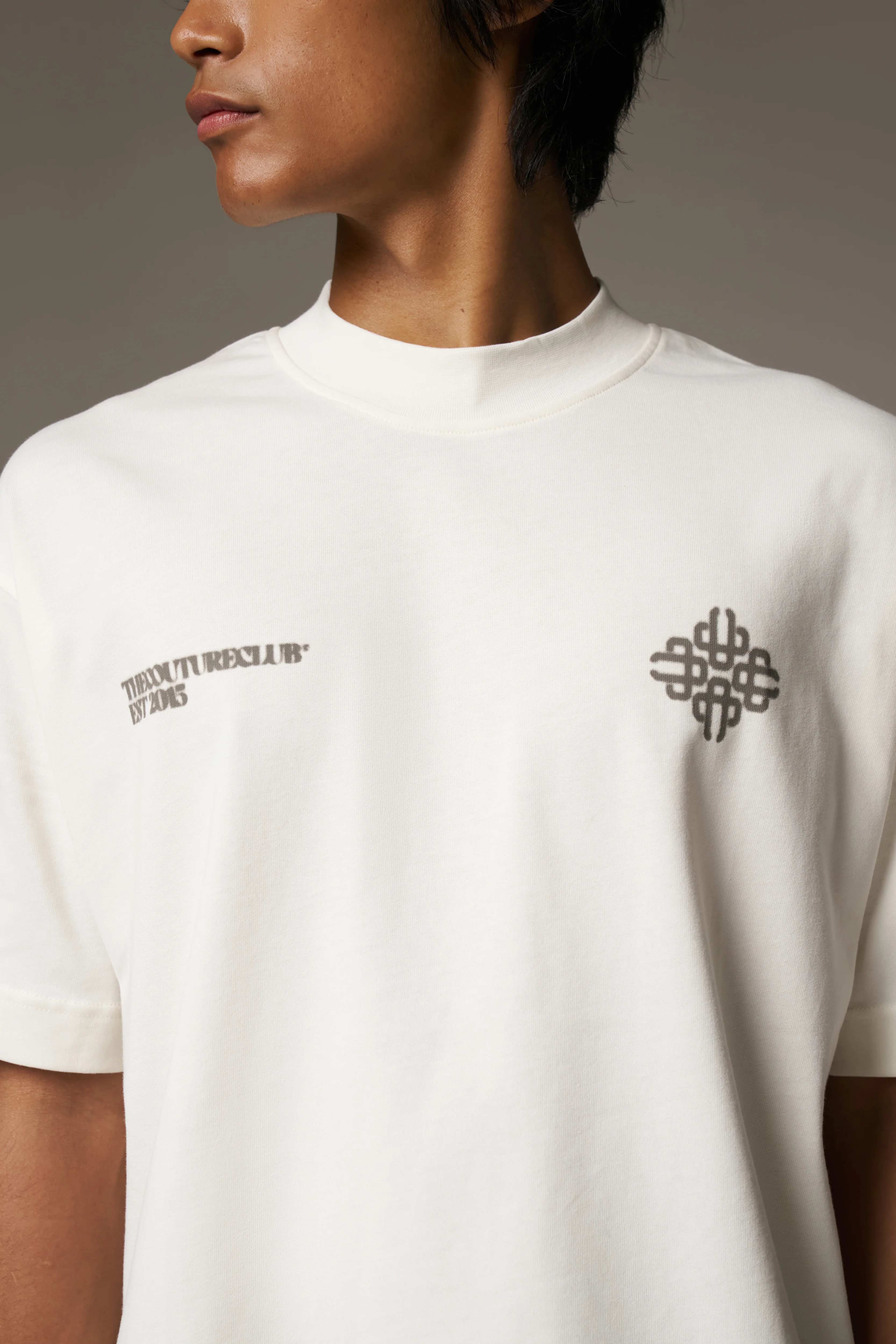 BLURRED GRAPHIC EMBLEM T-SHIRT - KHAKI