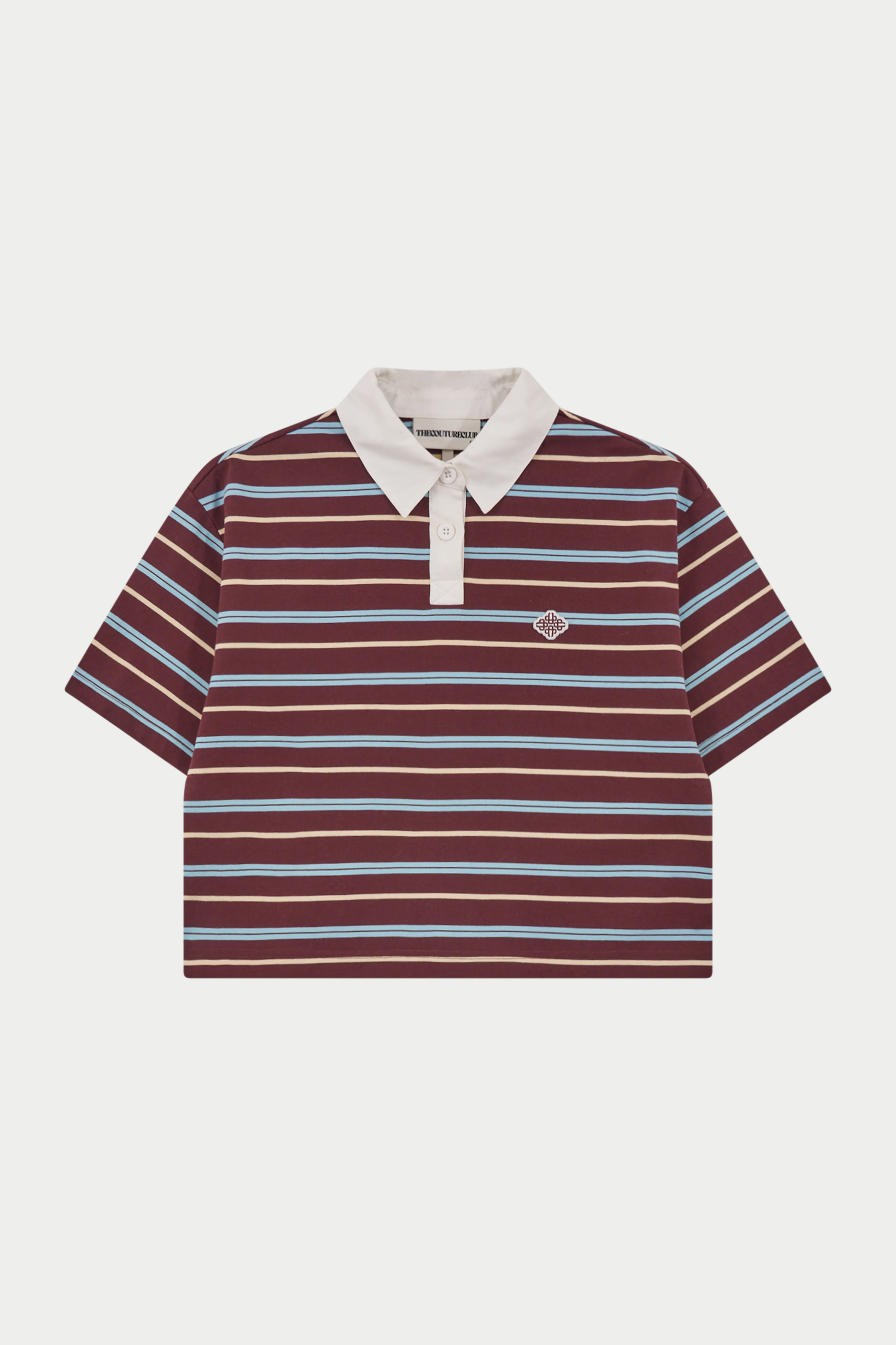 STRIPED POLO TEE - CHOCOLATE
