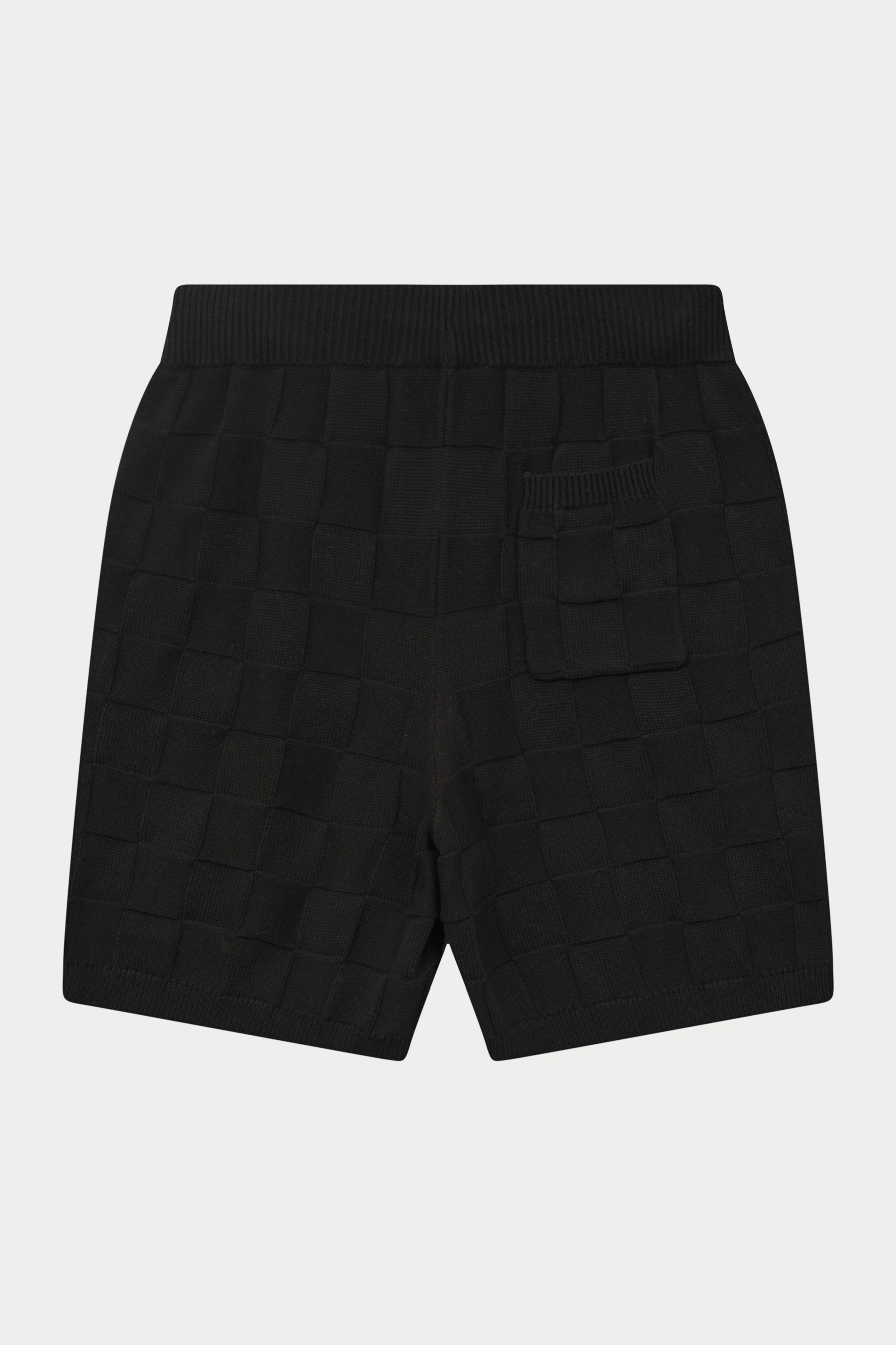 CHECKERBOARD KNITTED SHORT - BLACK