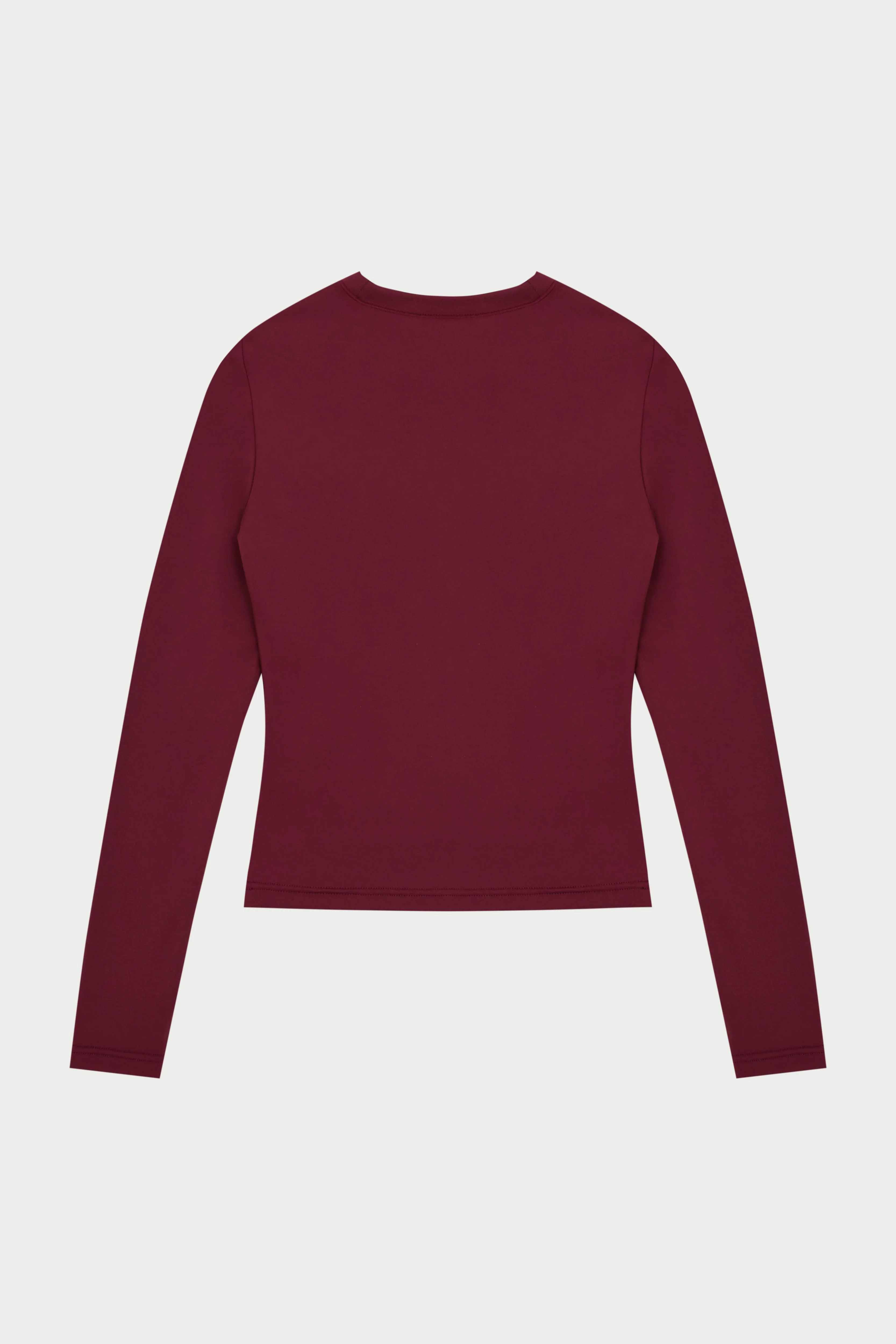 SCULPTING STRETCH LONG SLEEVE TOP - BURGUNDY