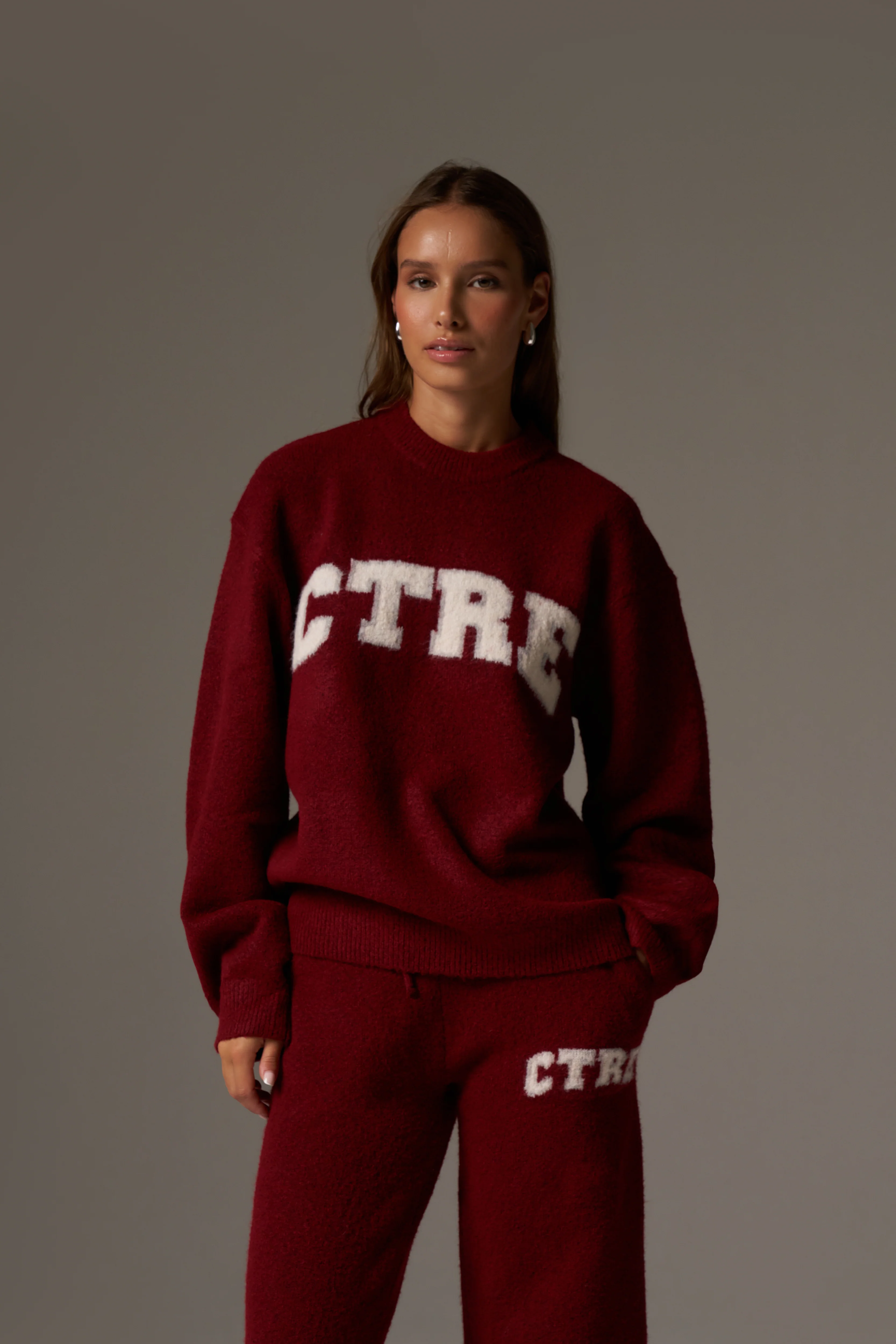 CTRE KNITTED SWEATSHIRT - BURGUNDY