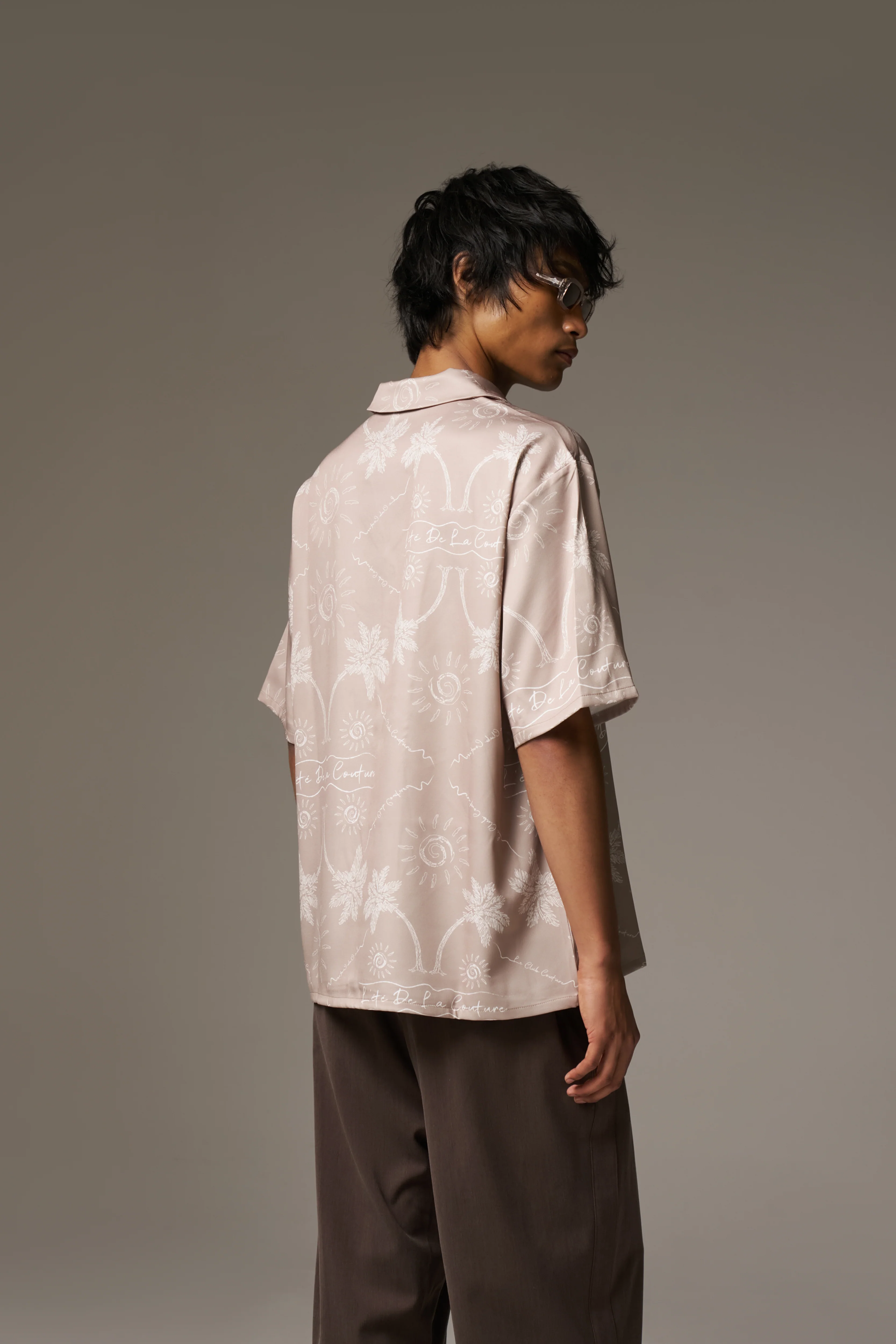 PALM PRINT SHIRT - BEIGE