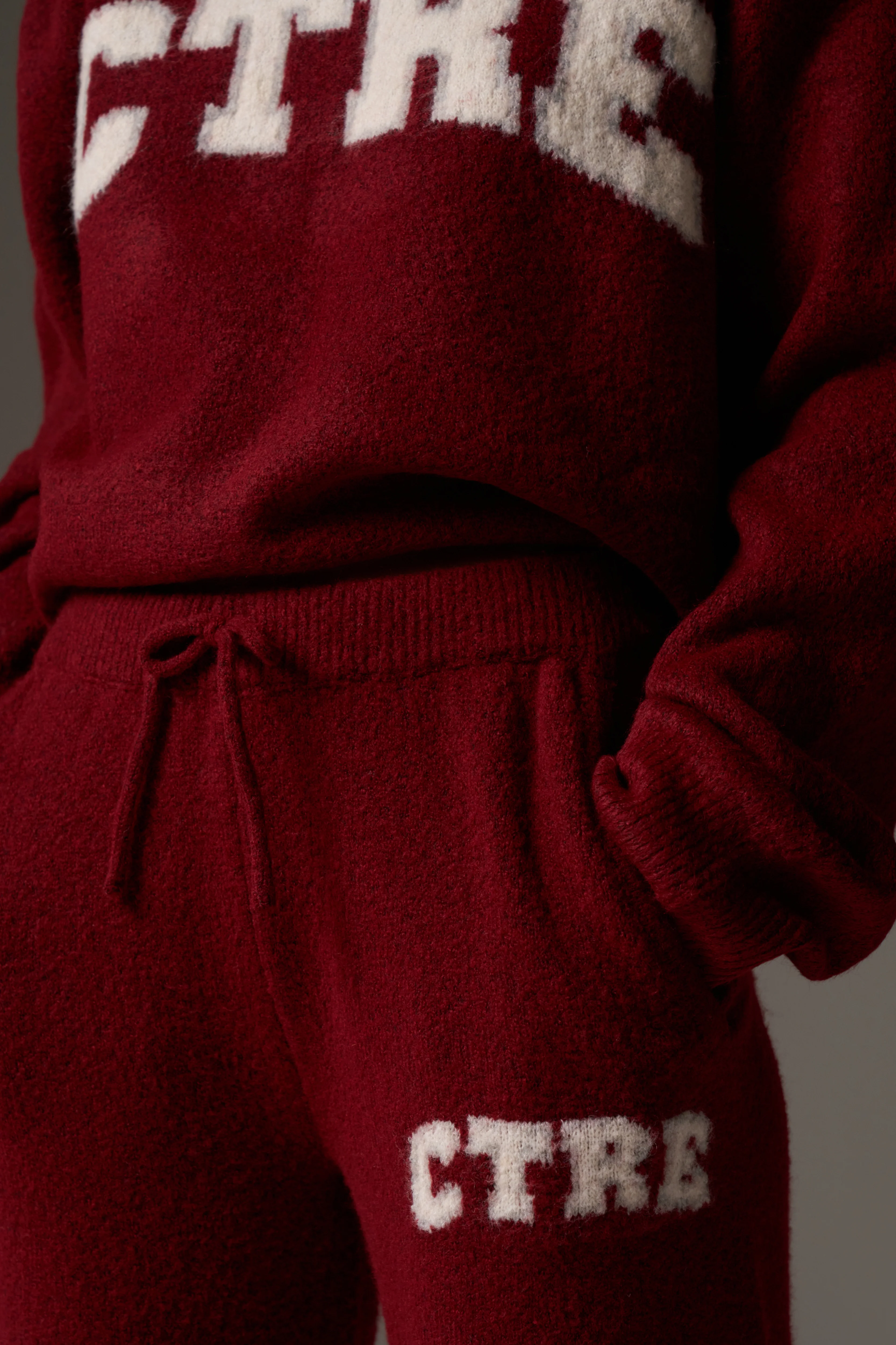 CTRE KNITTED JOGGERS - BURGUNDY