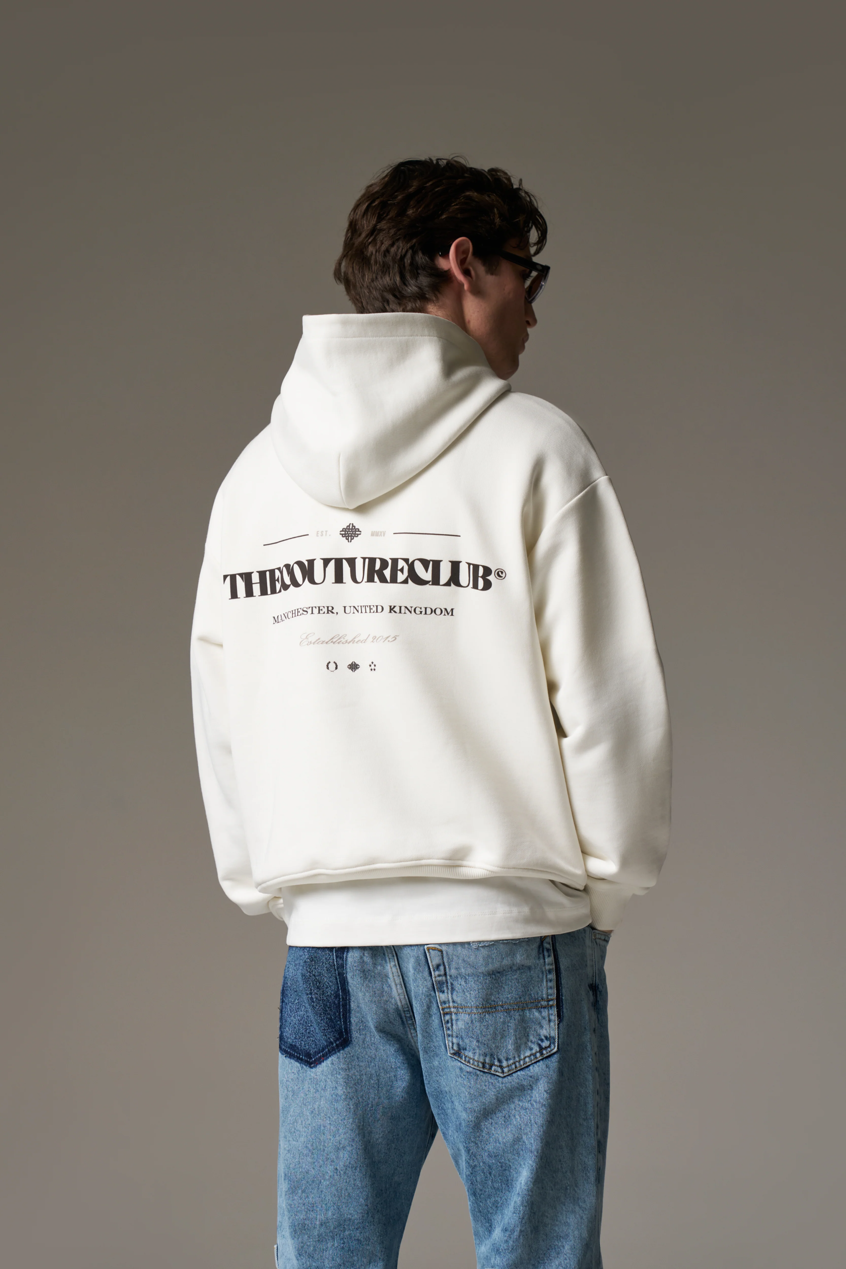 MIXED FONT GRAPHIC HOODIE - OFF WHITE