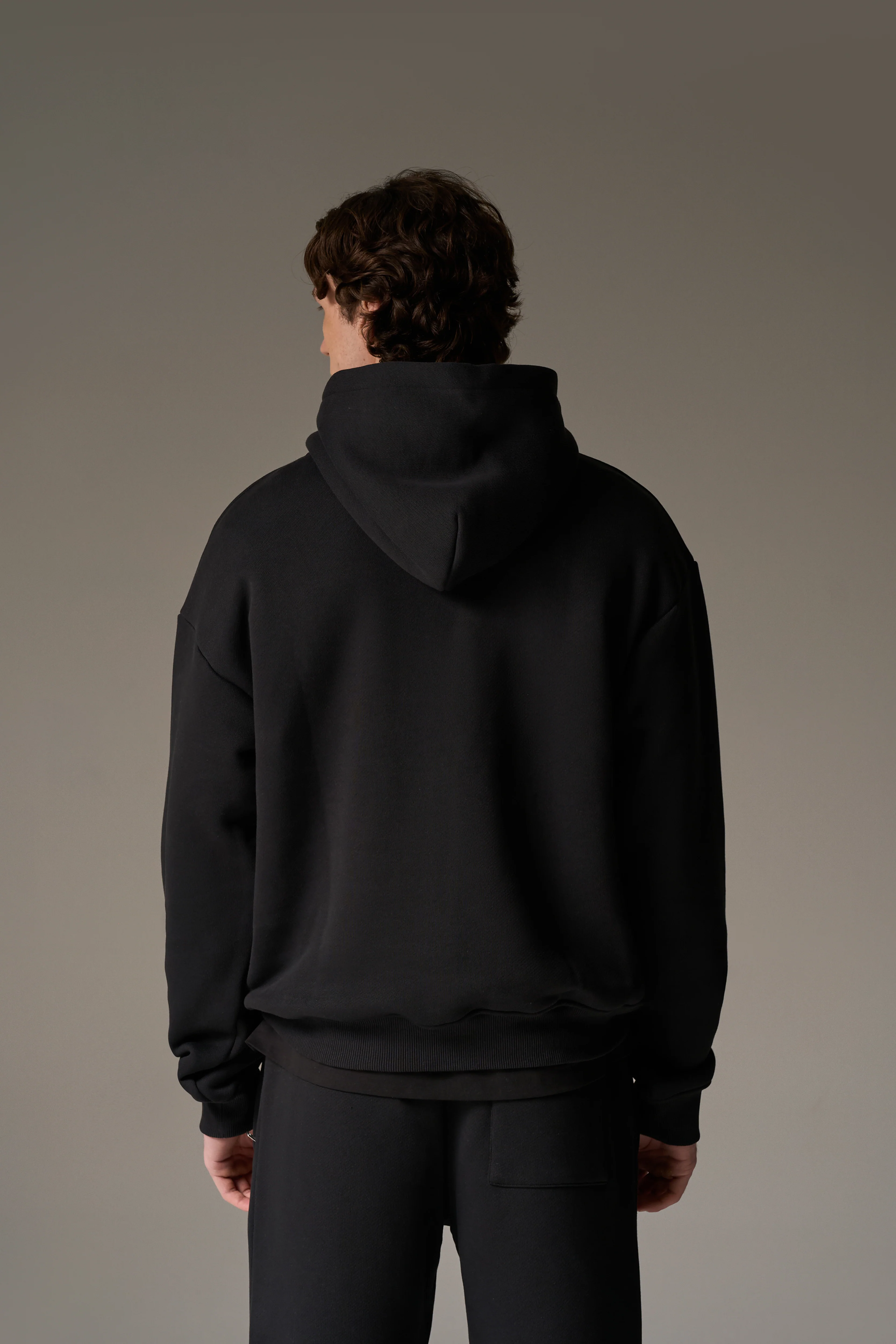 HEAVYWEIGHT MONOGRAM EMBLEM ZIP THROUGH - BLACK