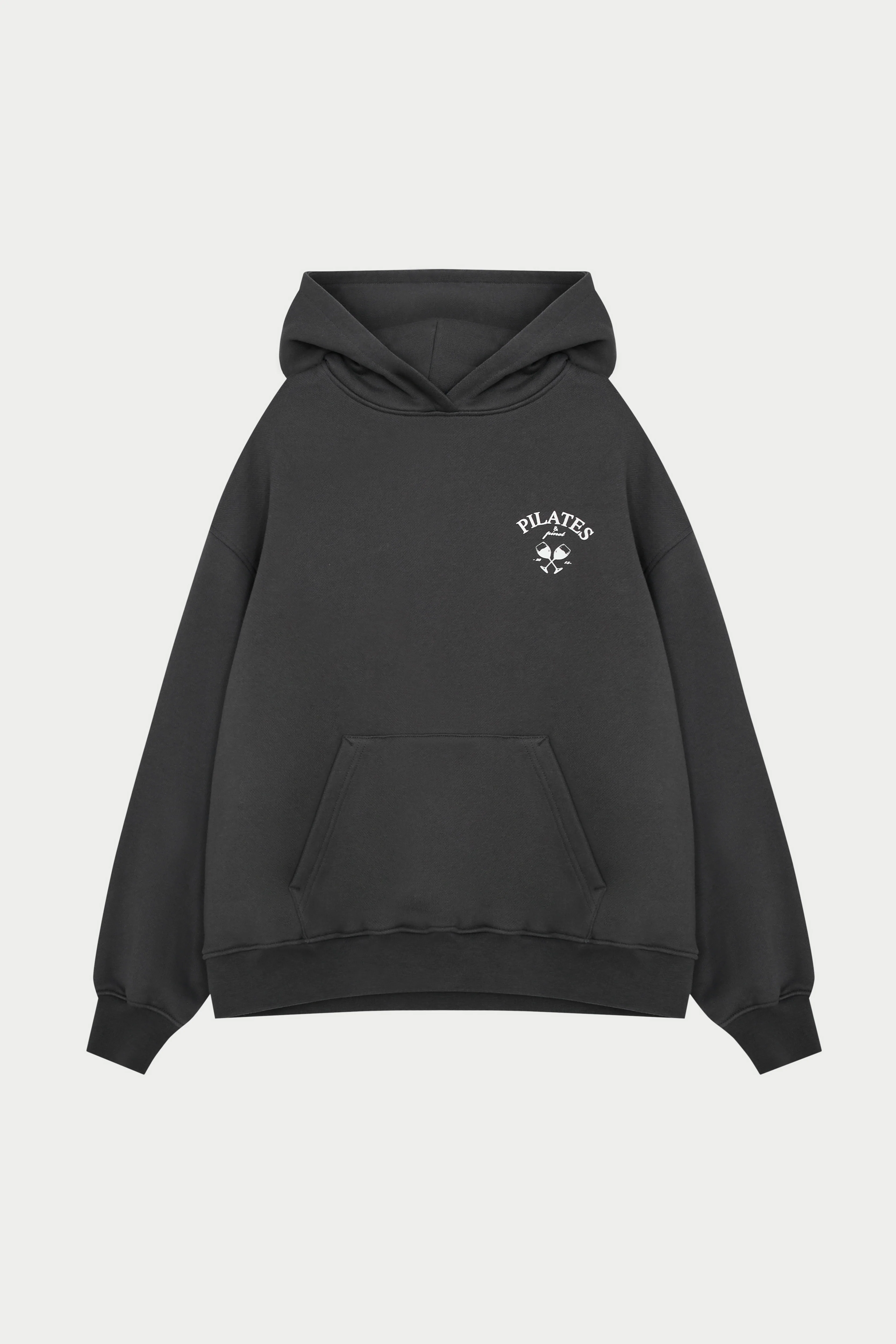 PILATES & PINOT OVERSIZED HOODIE - MIDNIGHT GREY
