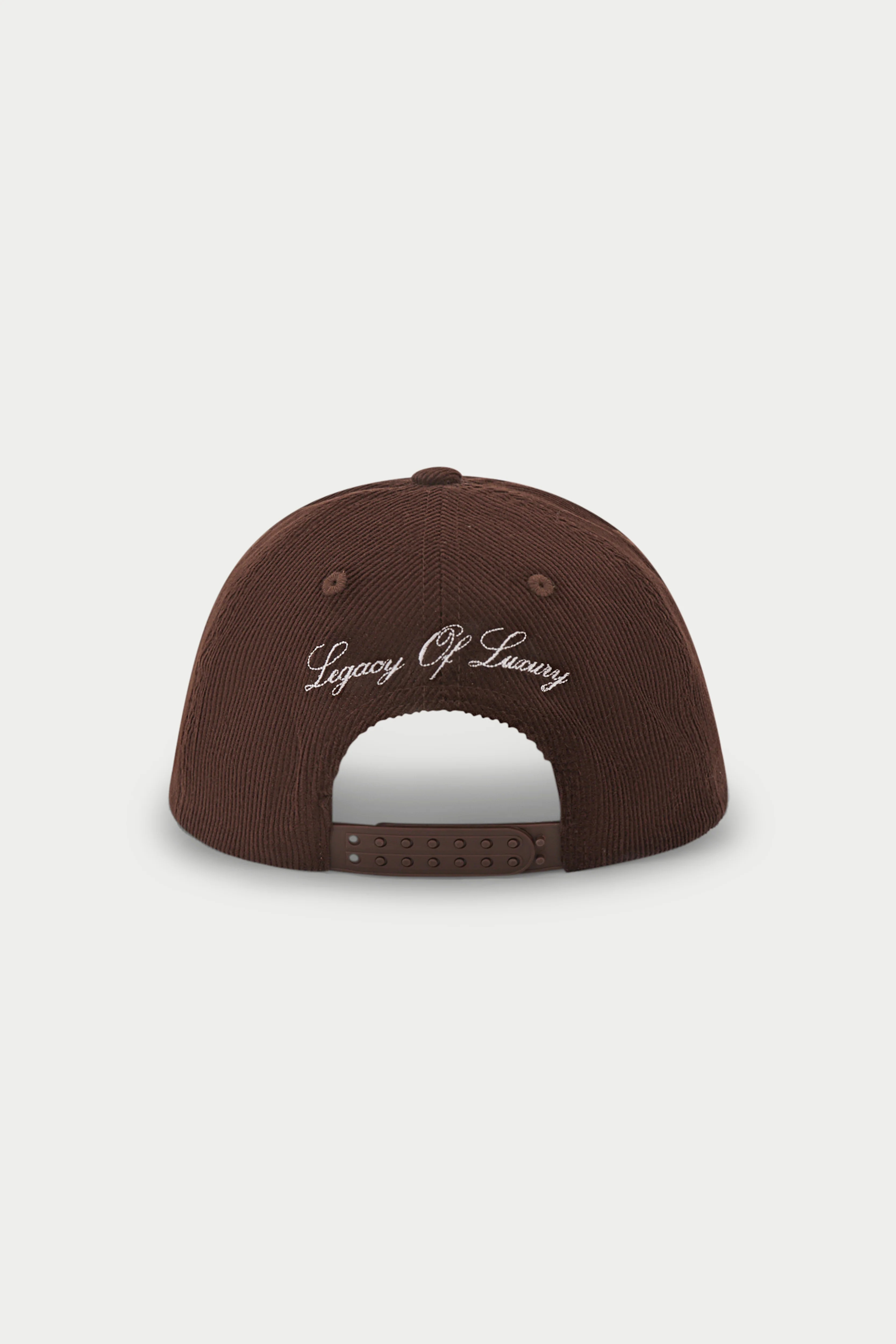 MONOGRAM EMBLEM CORD CAP - BROWN
