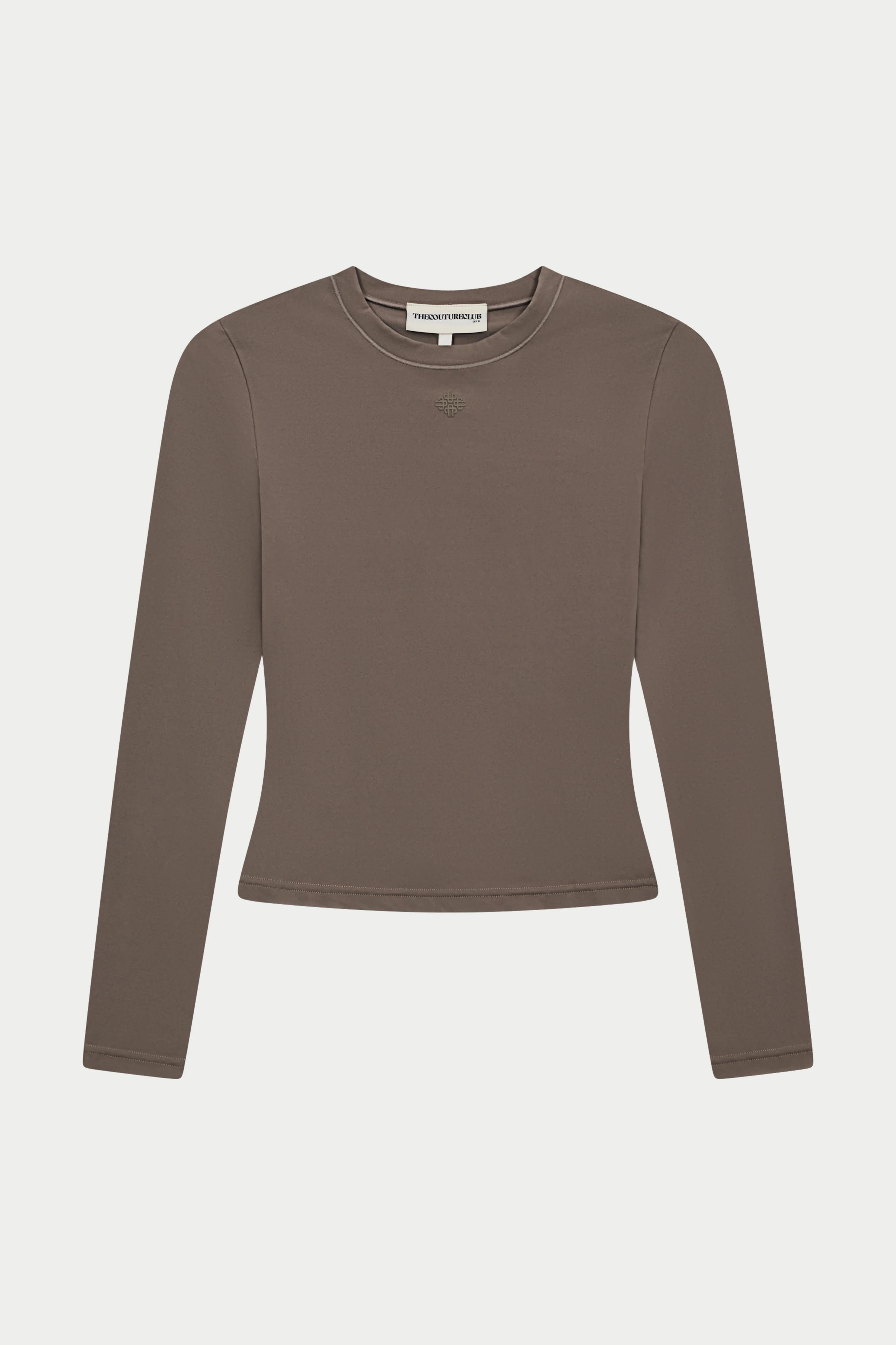SCULPTING STRETCH LONG SLEEVE TOP - COCOA