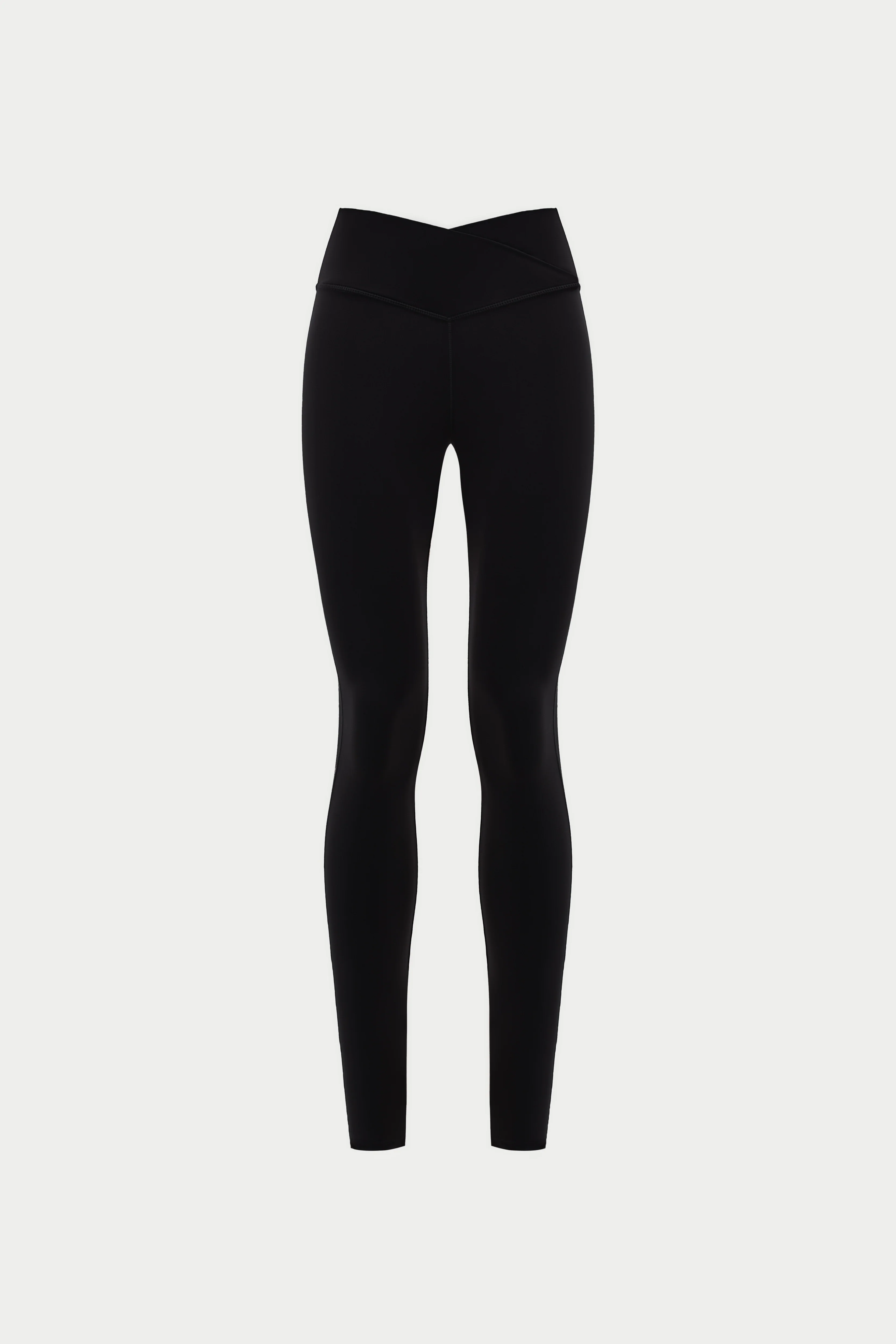 SCULPTING STRETCH CROSSOVER WAISTBAND LEGGINGS - BLACK