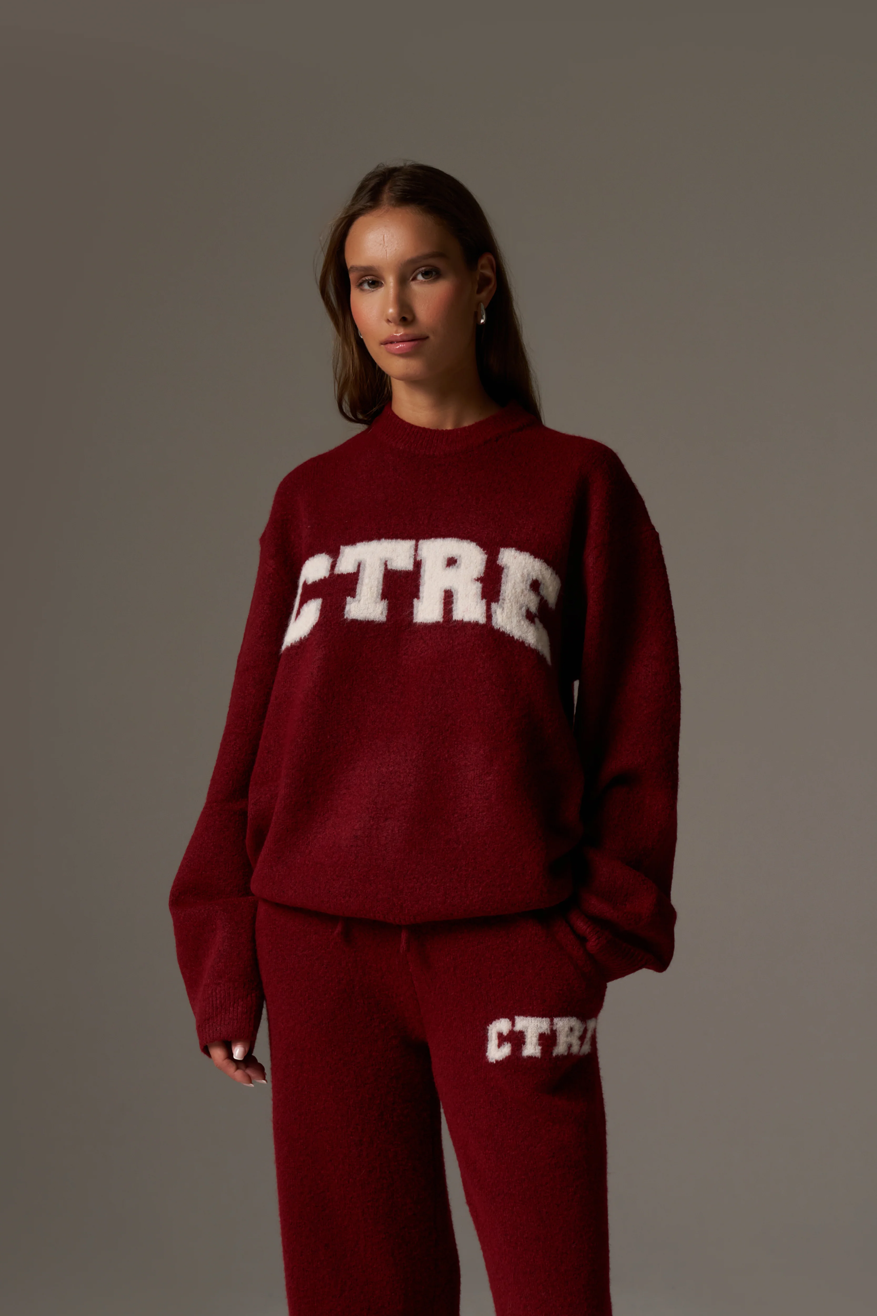 CTRE KNITTED SWEATSHIRT - BURGUNDY