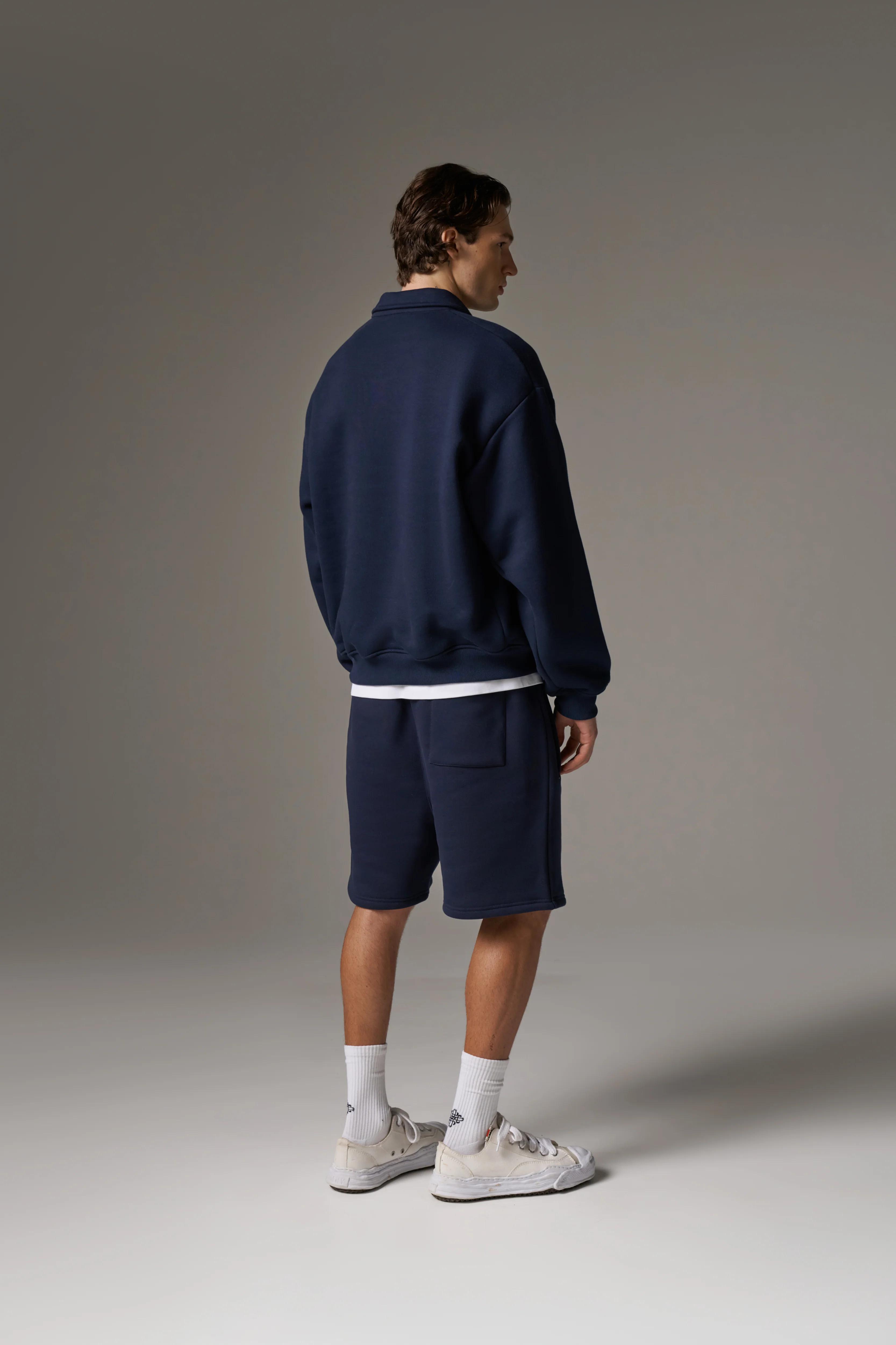 HEAVYWEIGHT MONOGRAM EMBLEM SHORTS - NAVY