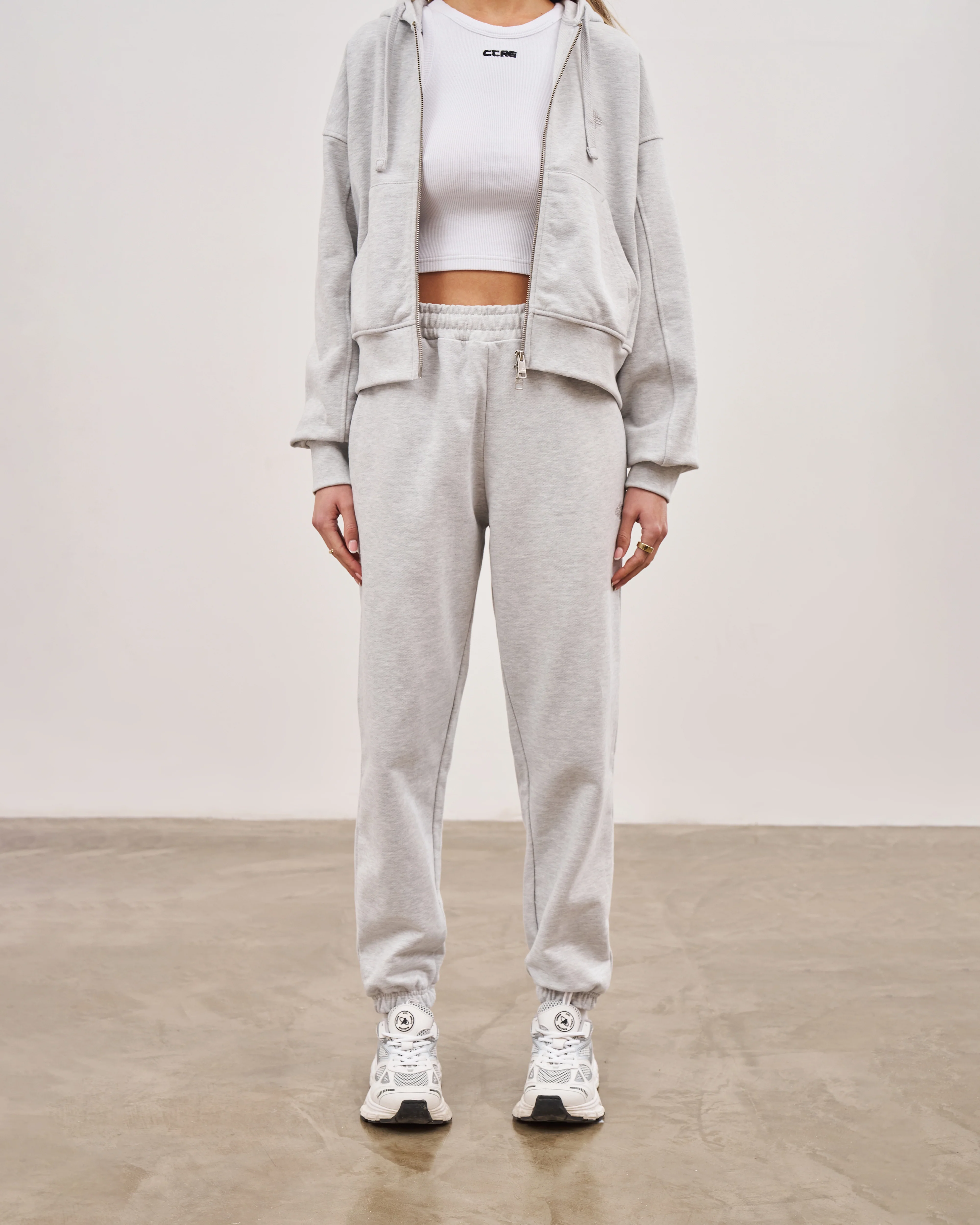 EMBLEM RELAXED JOGGERS - GREY MARL