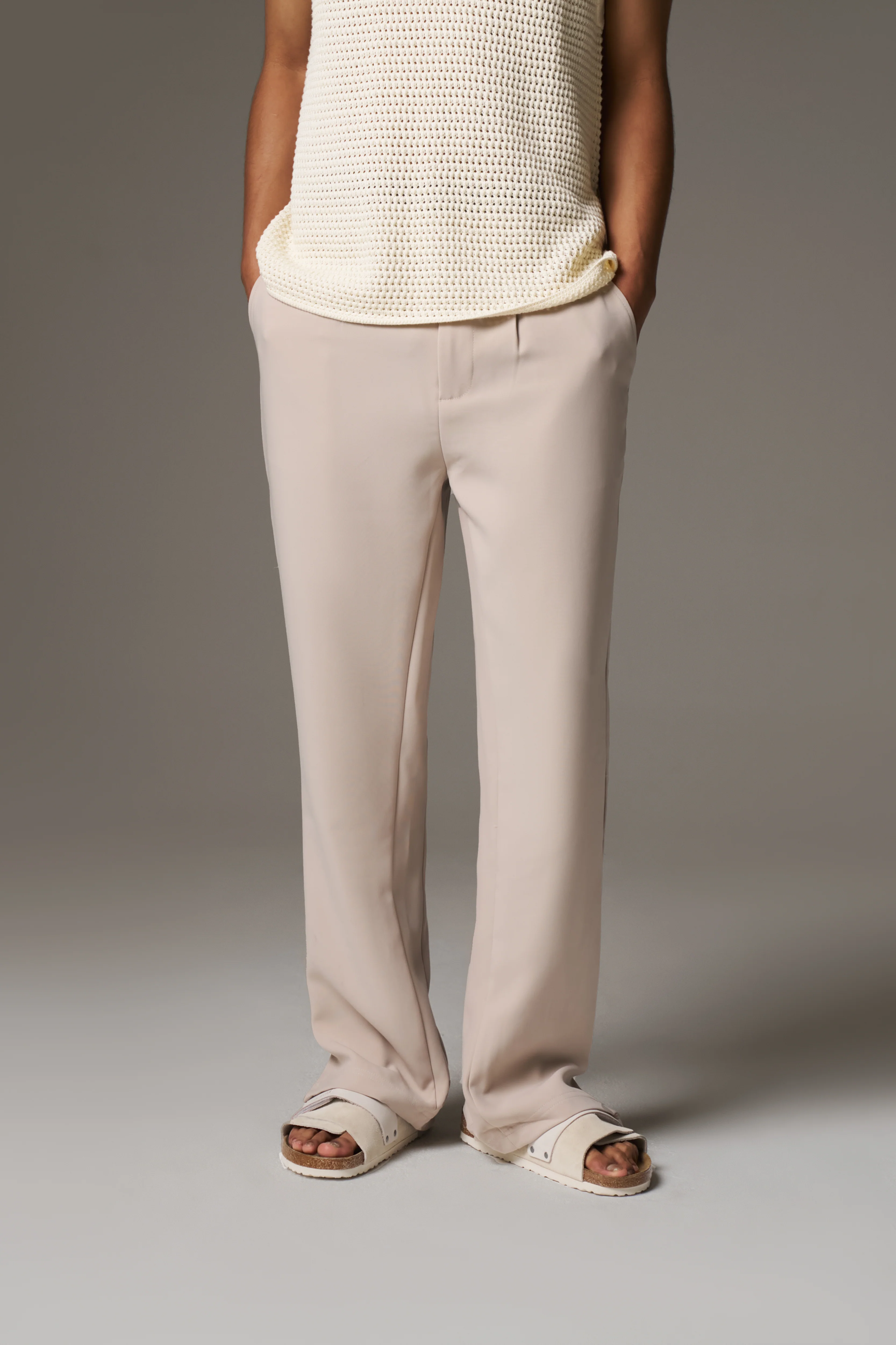 ULTIMATE SPLIT HEM SMART PANT - BEIGE