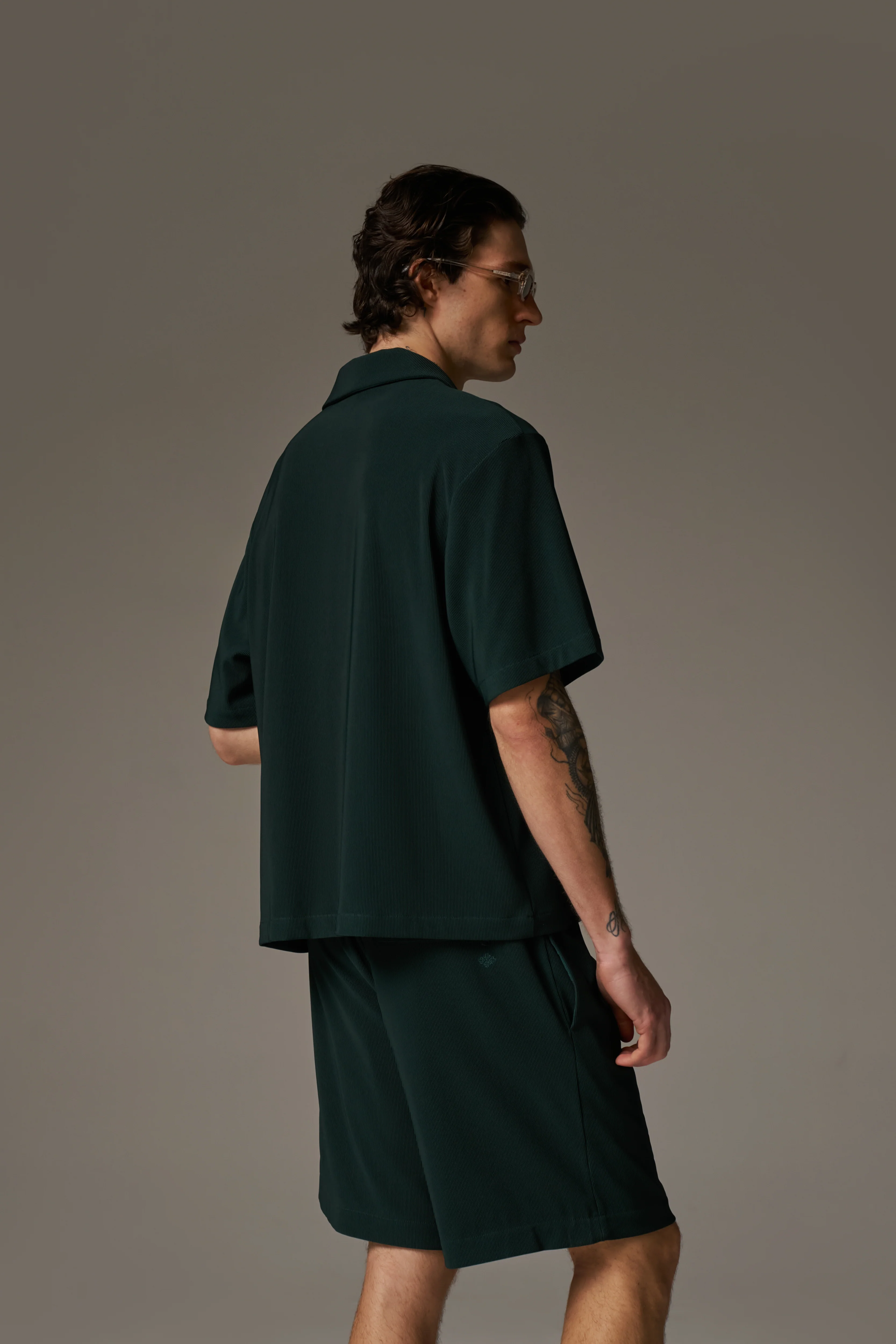 RIBBED SHORTS - GREEN