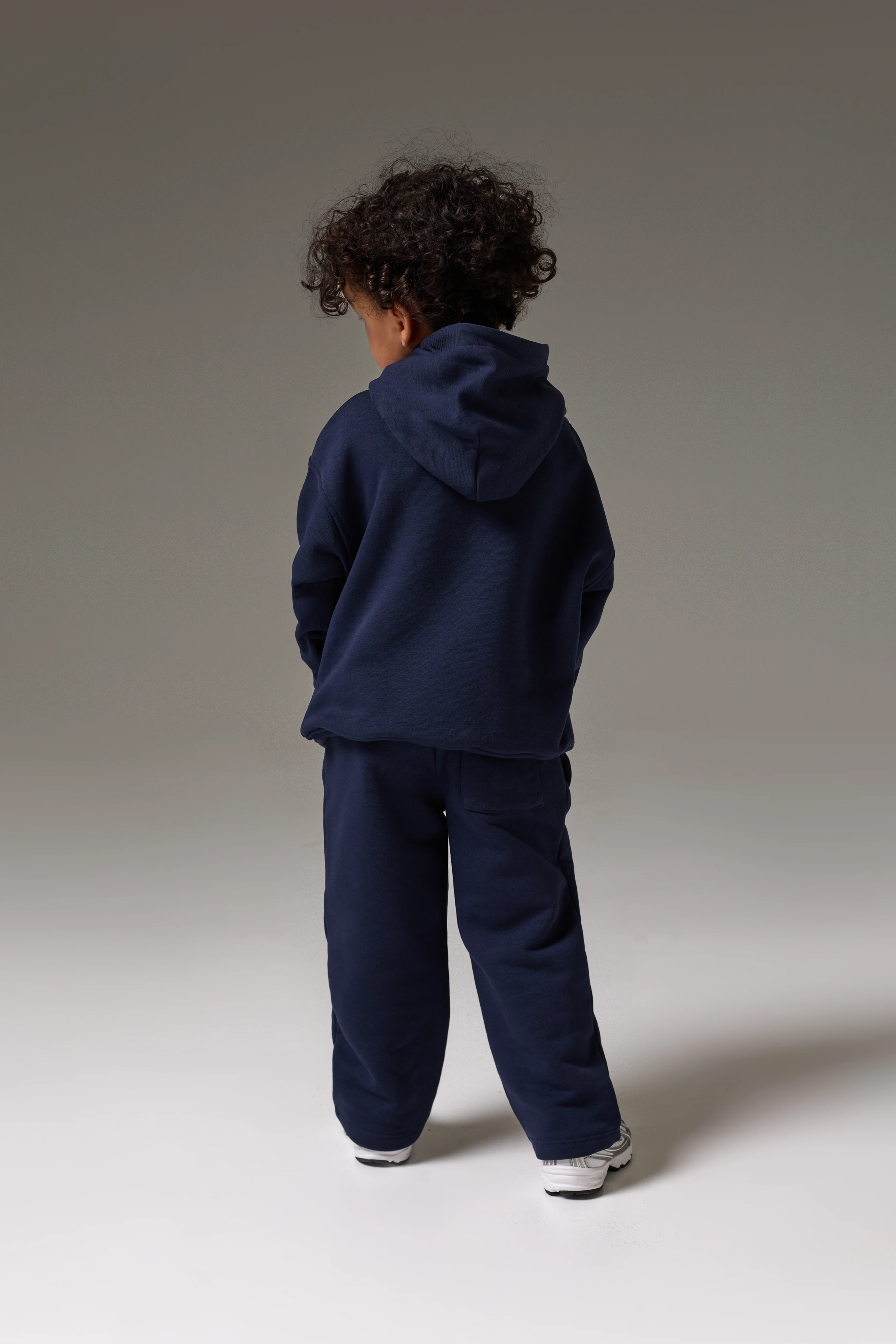 KIDS MONOGRAM EMBLEM APPLIQUE HOODIE - NAVY