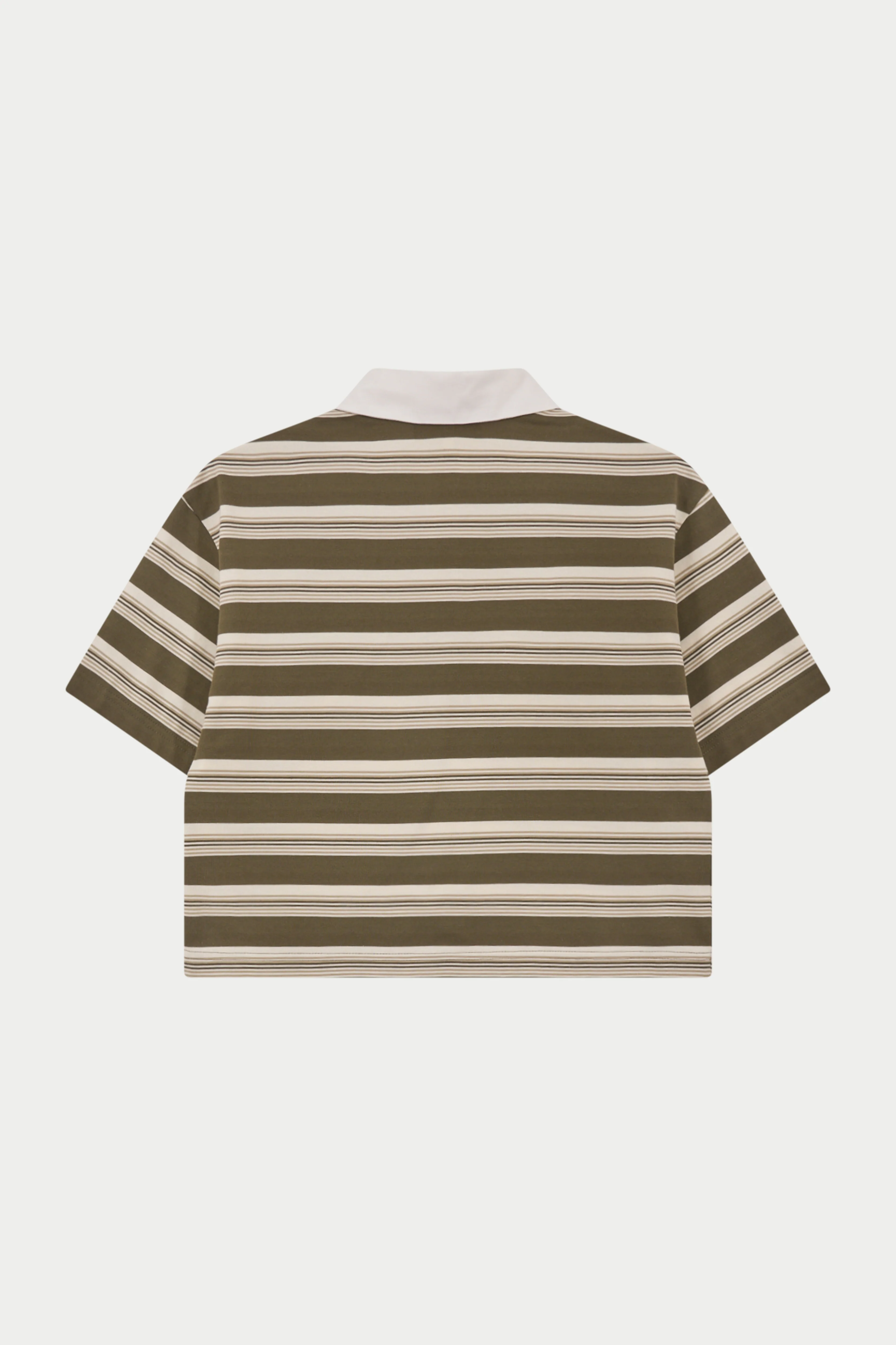 STRIPED POLO TEE - KHAKI