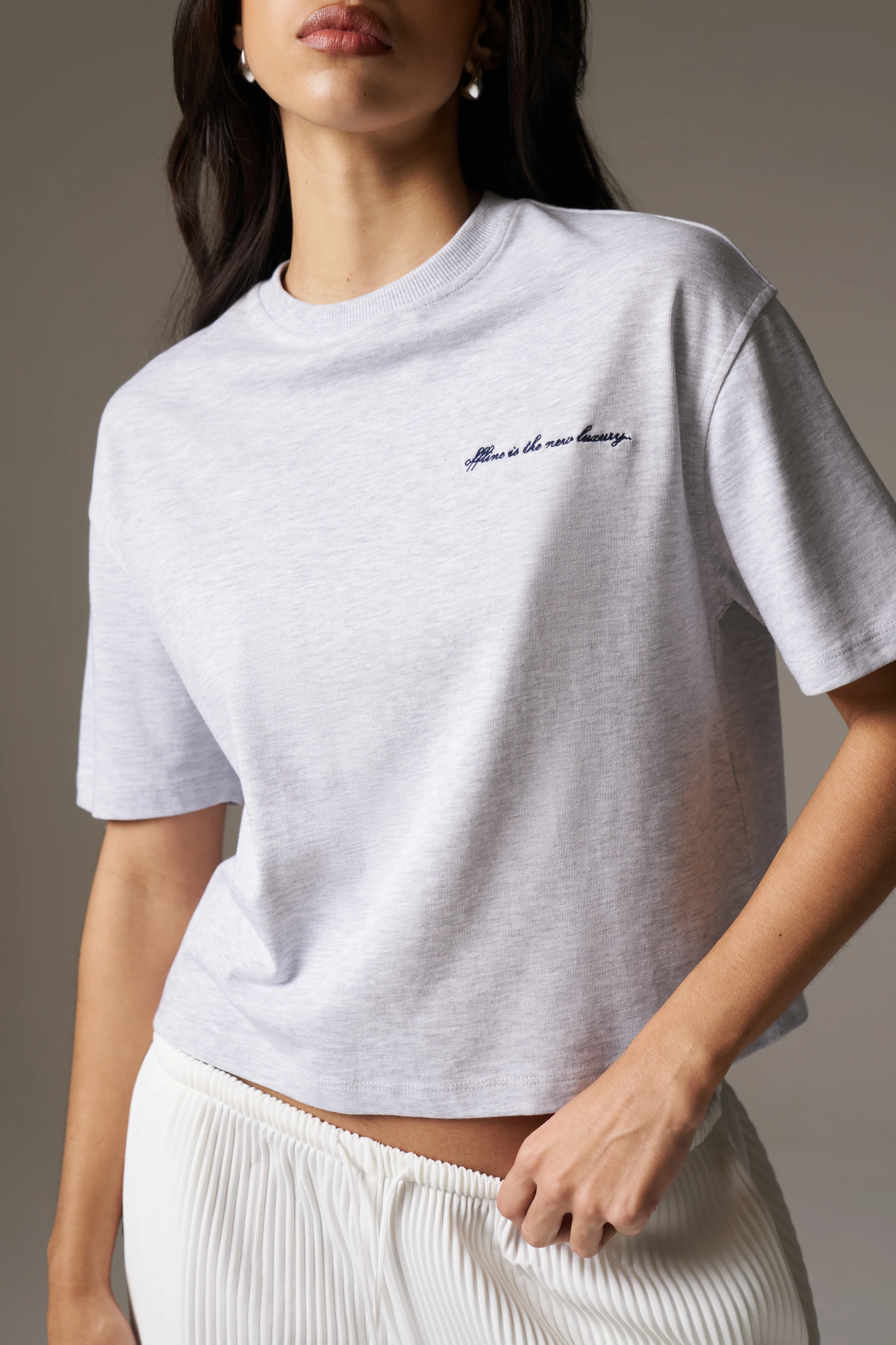 OFFLINE HOUR T-SHIRT - GREY MARL