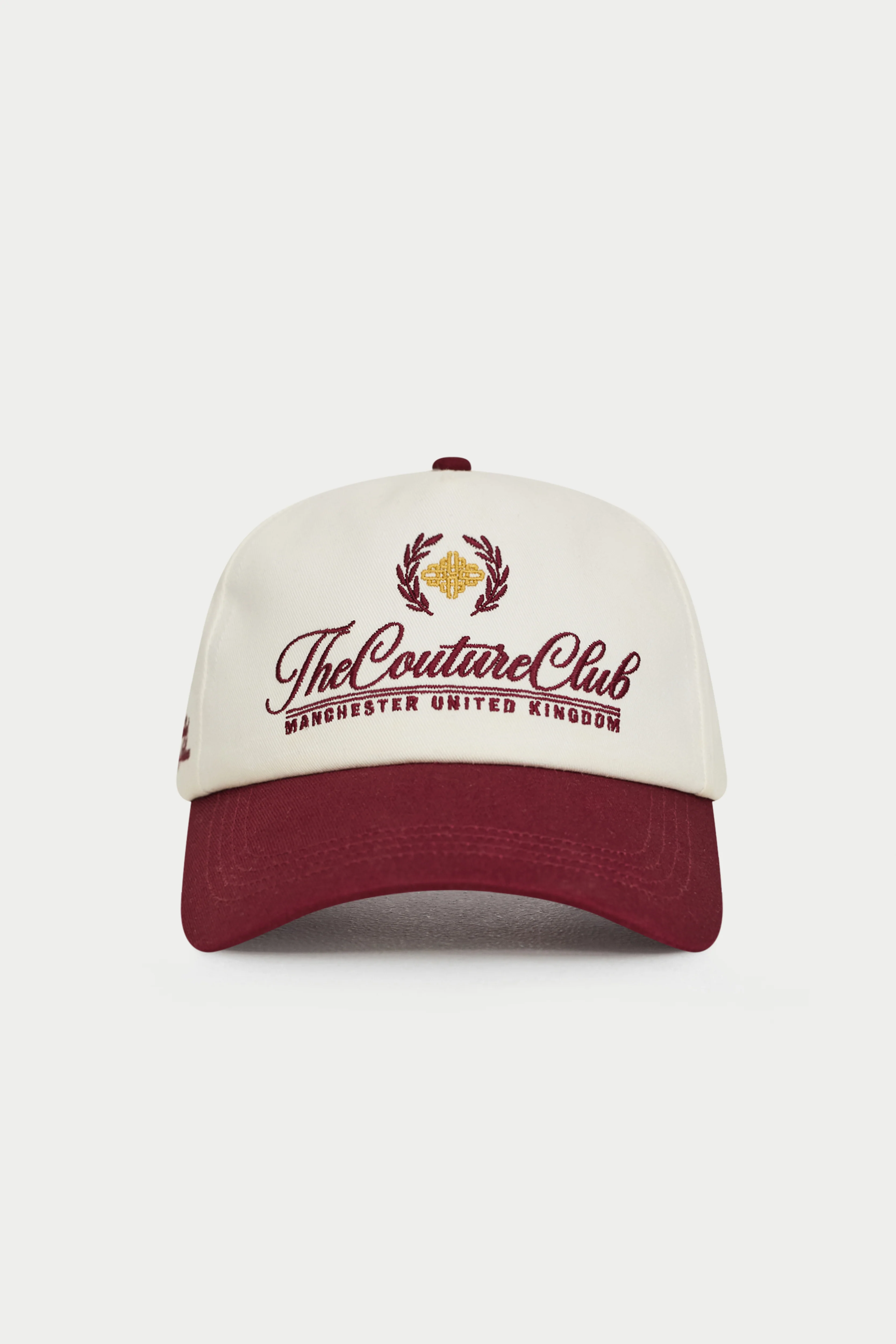 LAUREL EMBROIDERY CAP - BURGUNDY