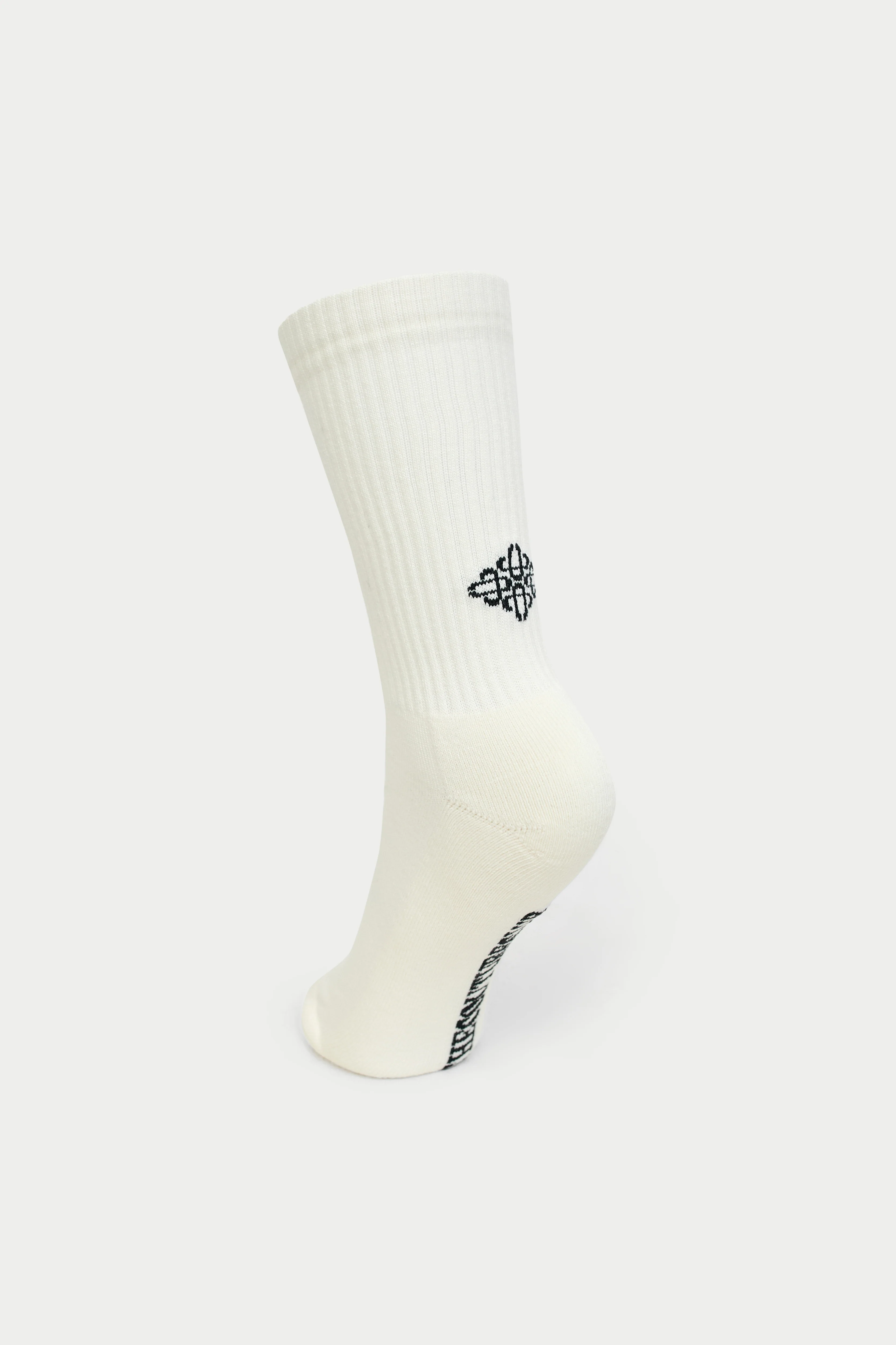 REVERSE EMBLEM COPYRIGHT SOCKS - OFF WHITE