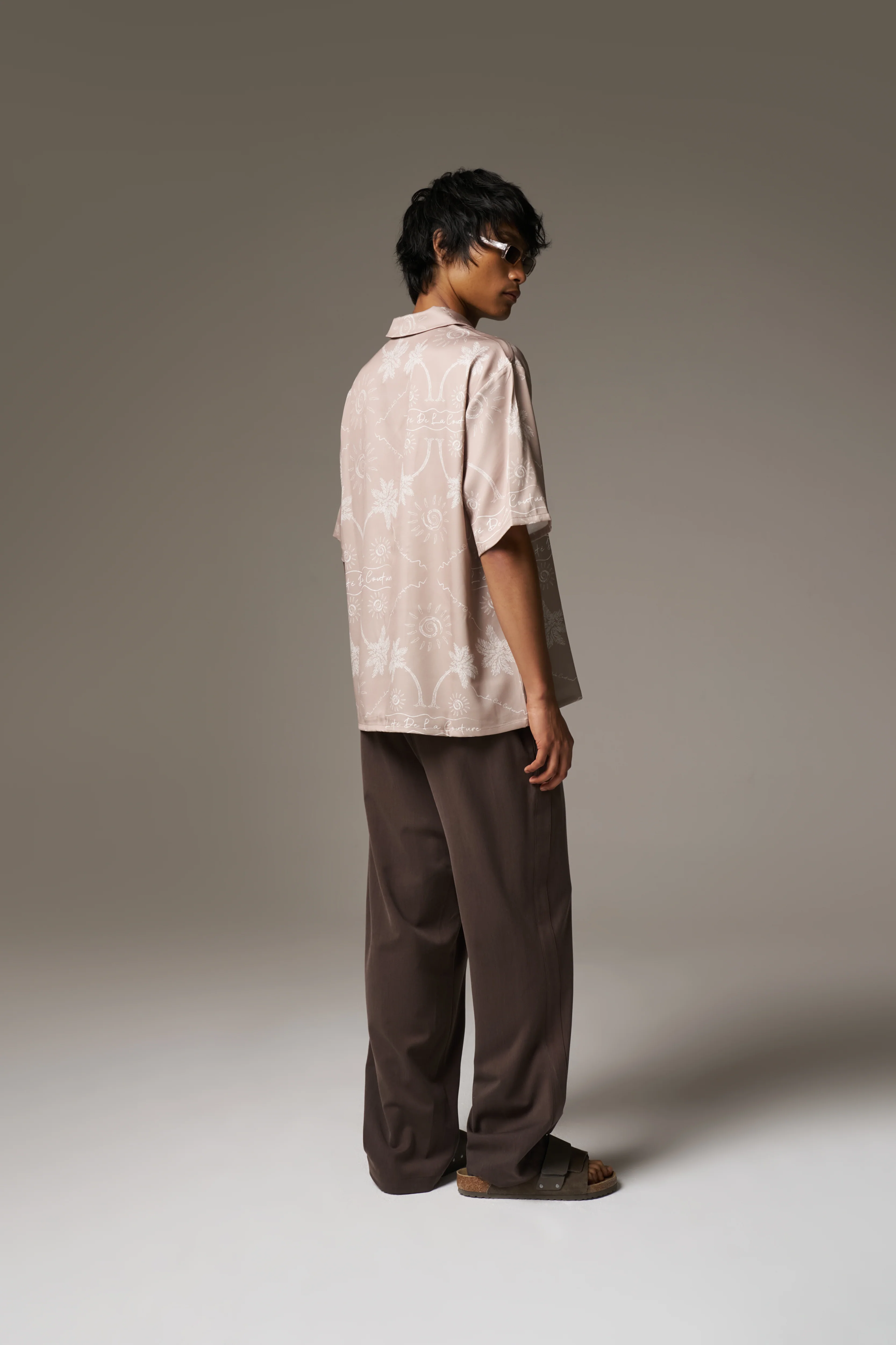 PALM PRINT SHIRT - BEIGE