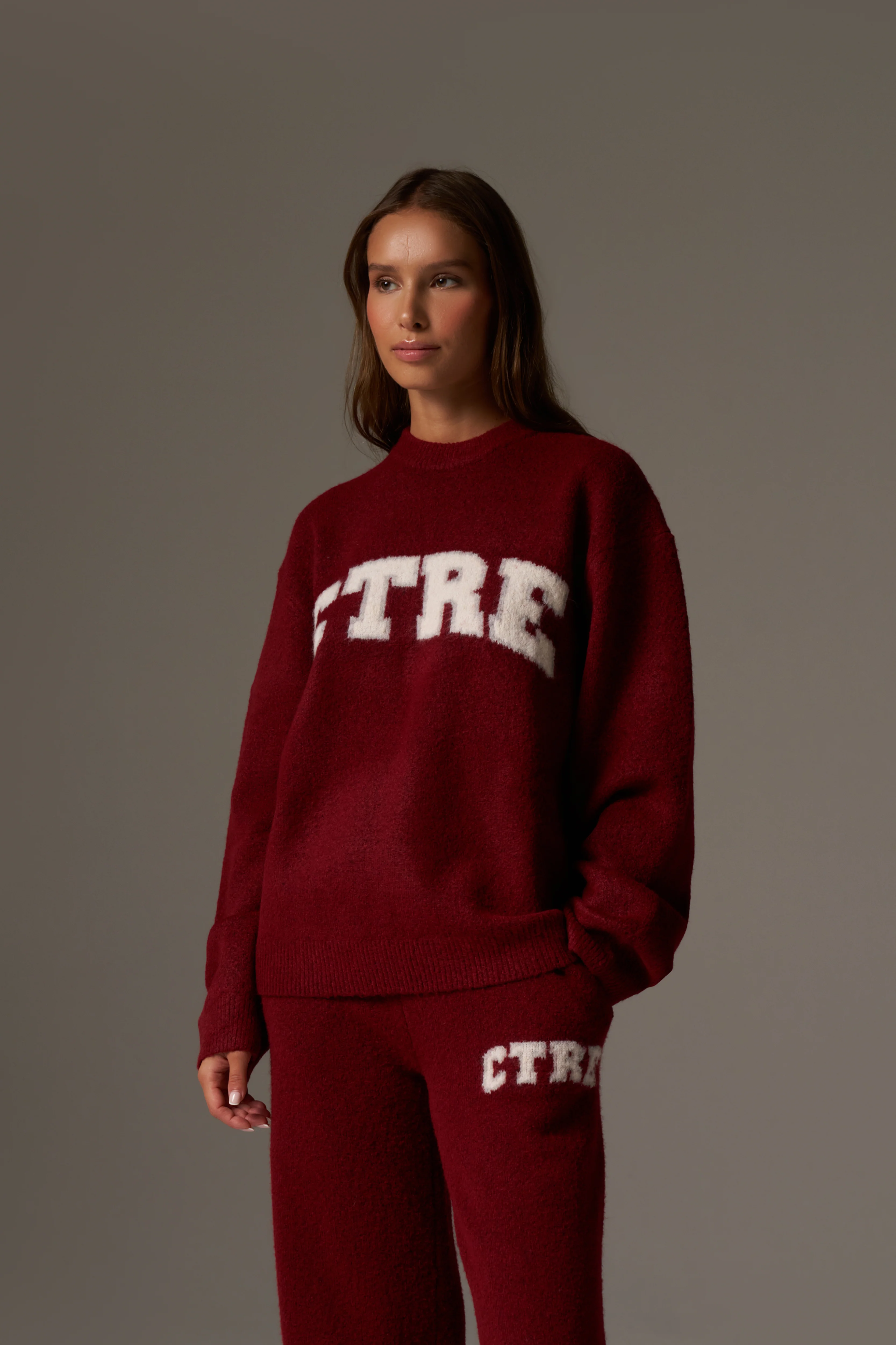 CTRE KNITTED SWEATSHIRT - BURGUNDY